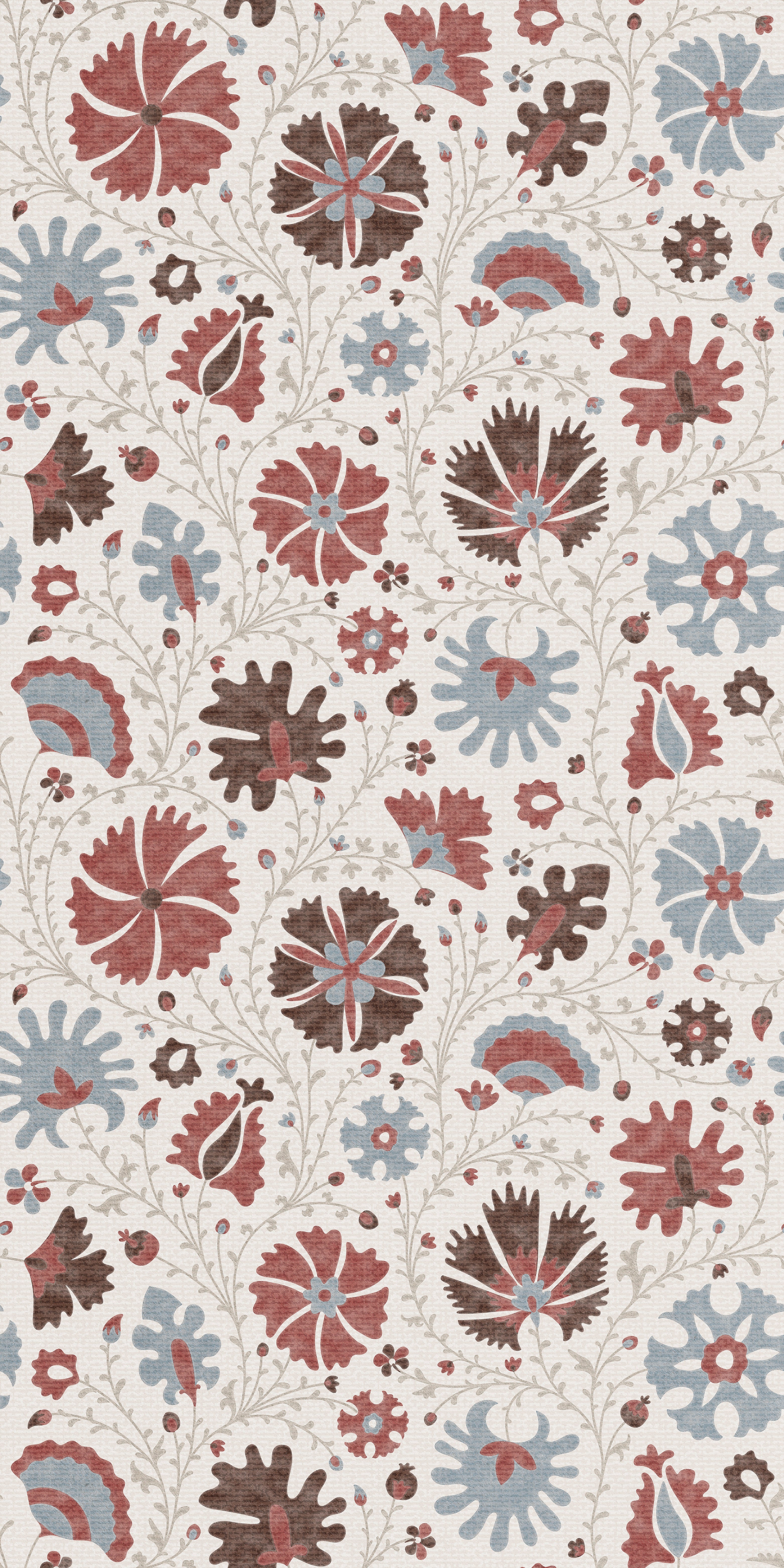 Annie Floral in Powder/Bordeaux color