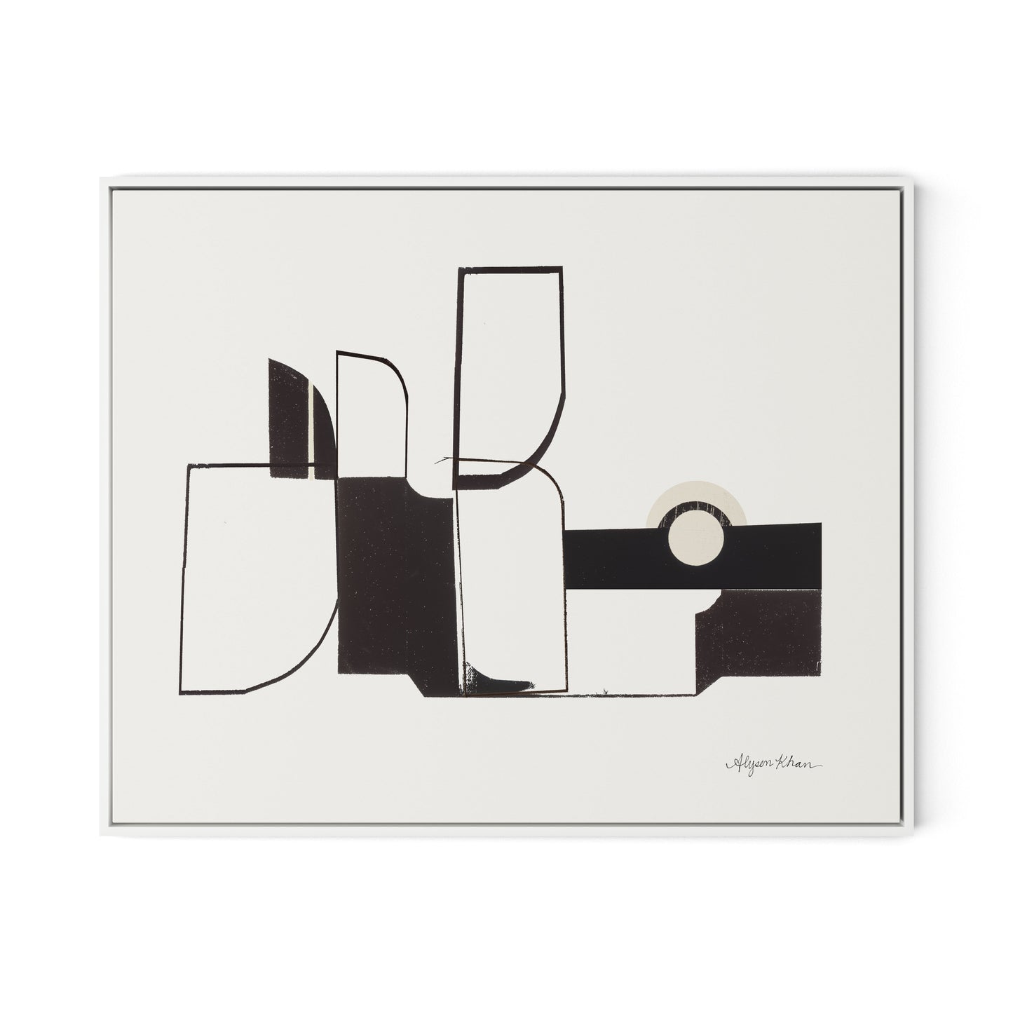 Curves Corners Canvas Floater Framed / 32 x 26 in / White