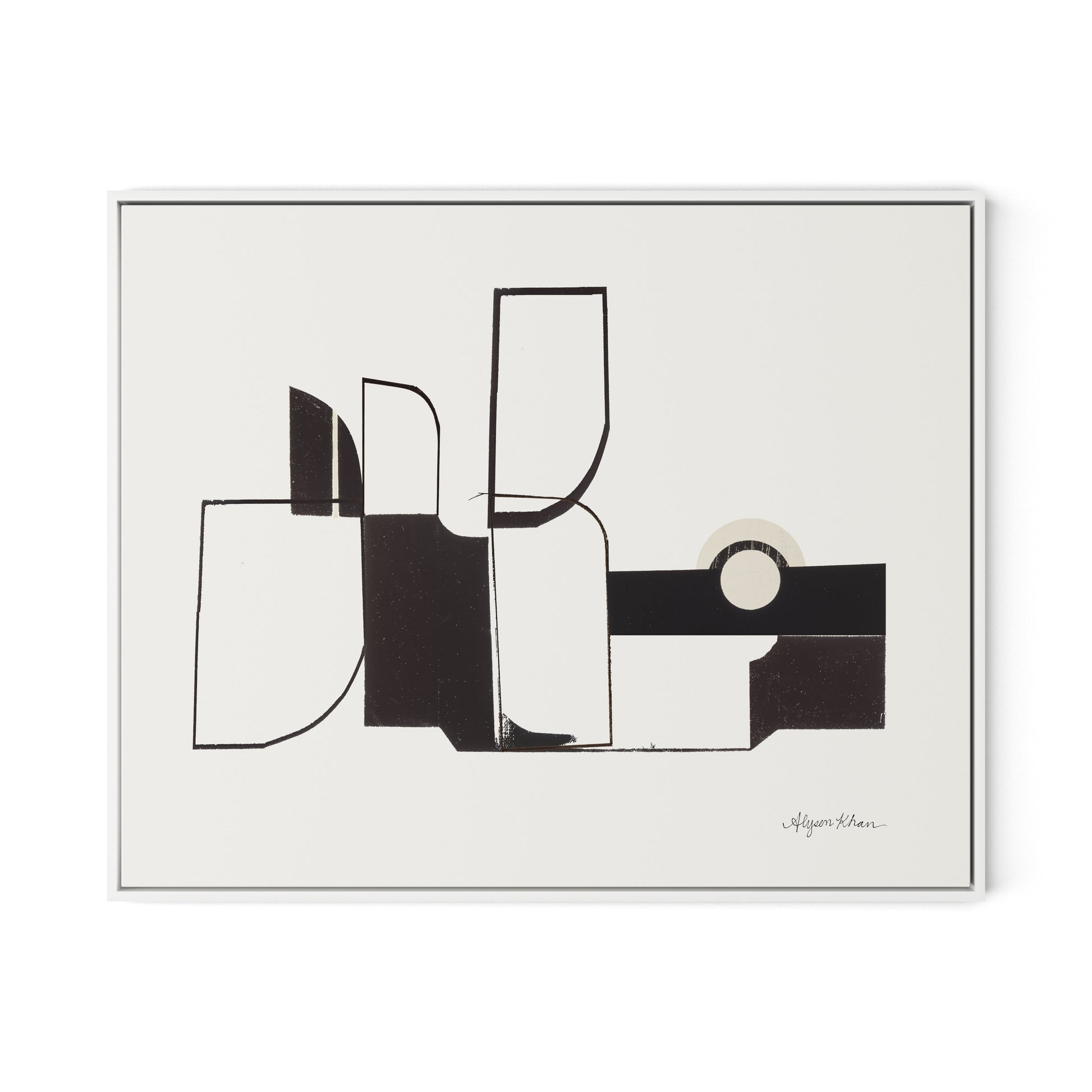 Curves Corners Canvas Floater Framed / 32 x 26 in / White