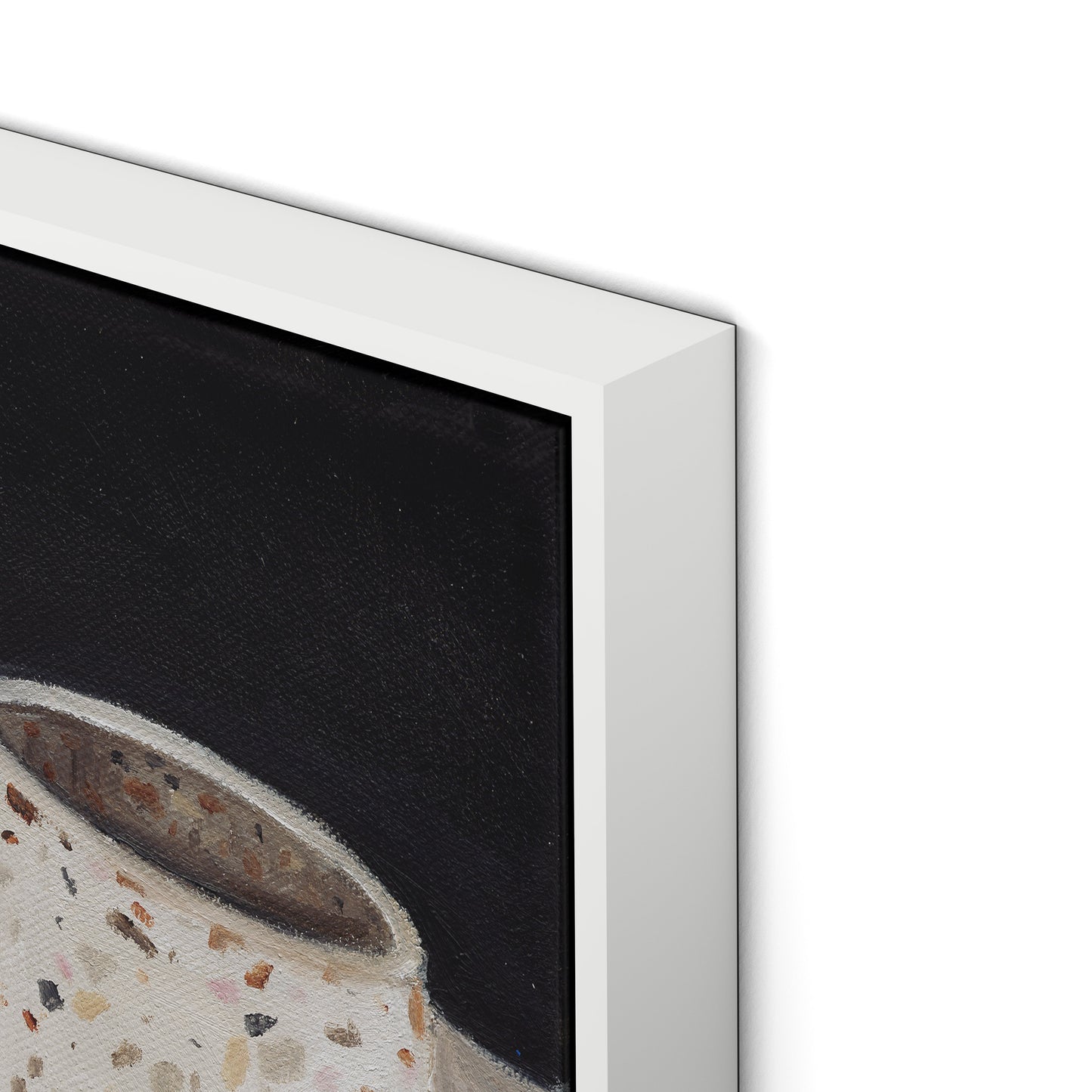 Terrazzo Vase Canvas Floater Framed / 32 x 17 in / White