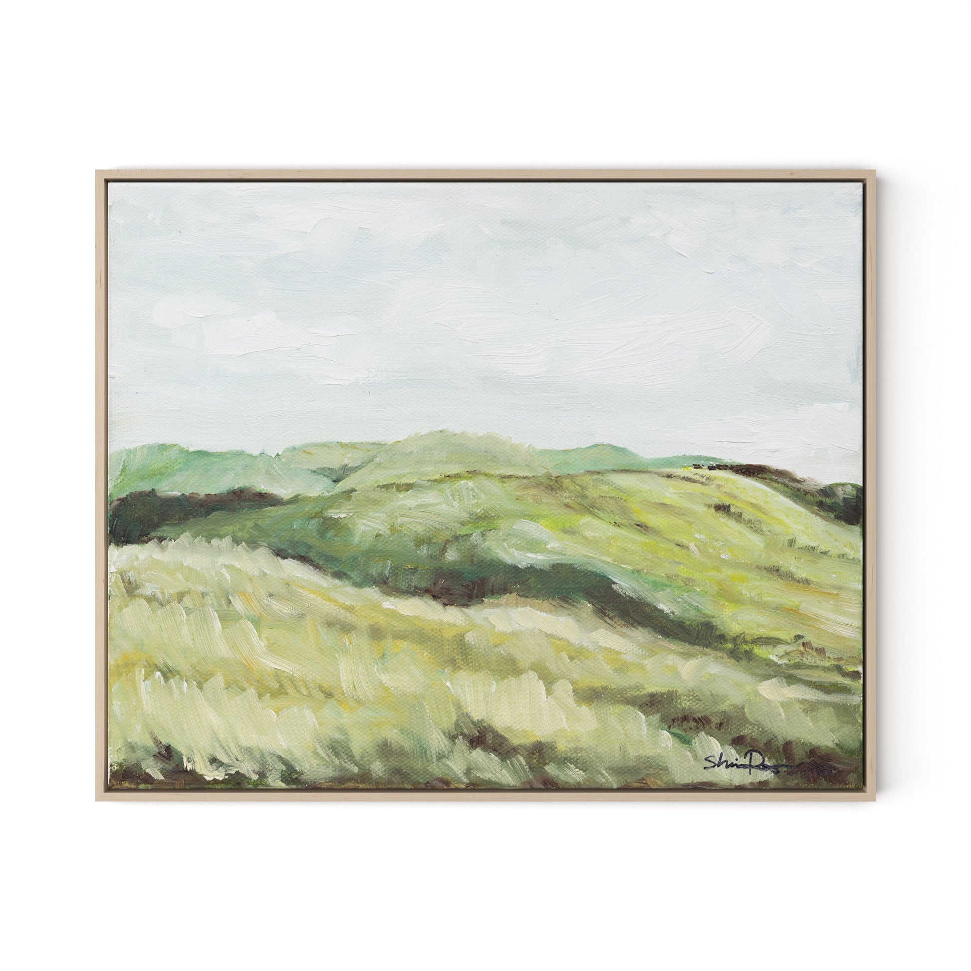 Hillside Canvas Floater Framed / 32 x 26 in / Natural Maple