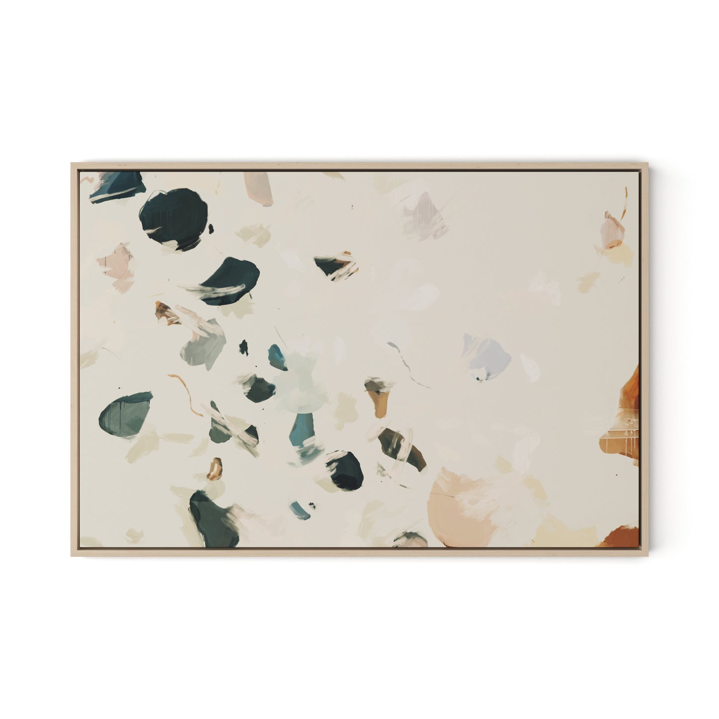 Artists Palette No. 1 Canvas Floater Framed / 32 x 22 in / Natural Maple