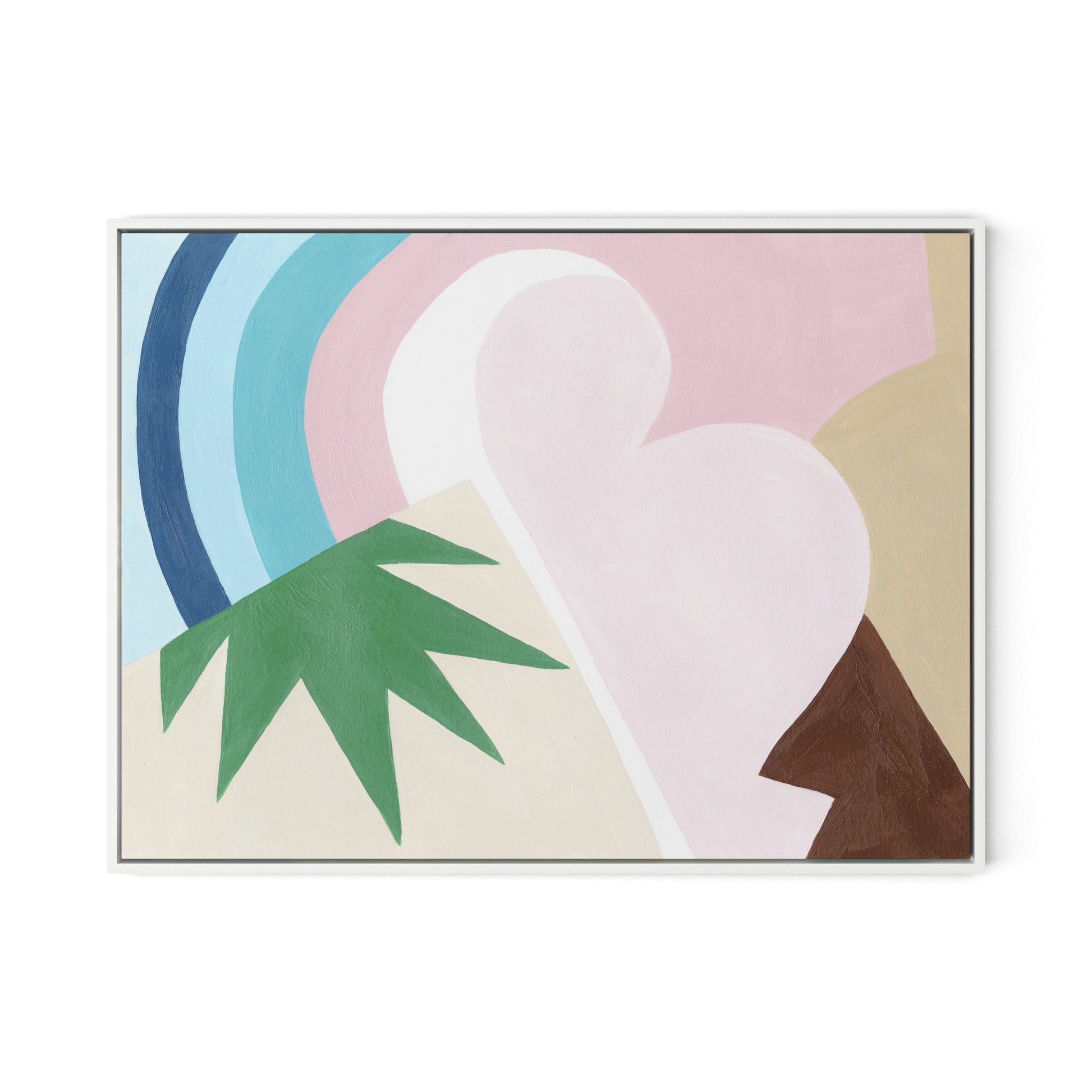 Cherri No. 6 Canvas Floater Framed / 32 x 24 in / White