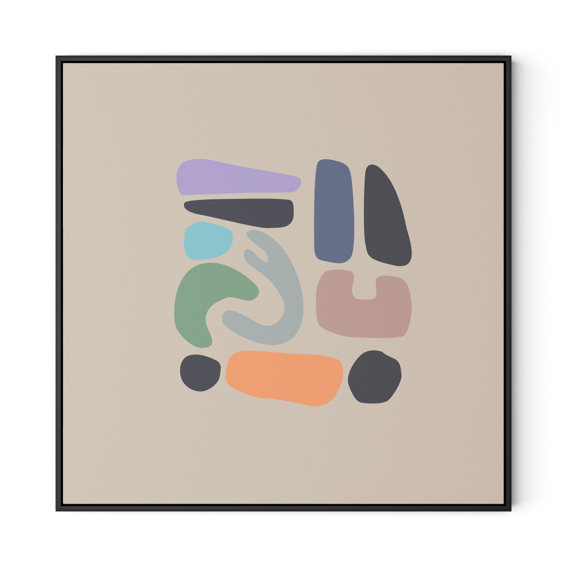 Artifacts 4 Canvas Floater Framed / 32 x 32 in / Black