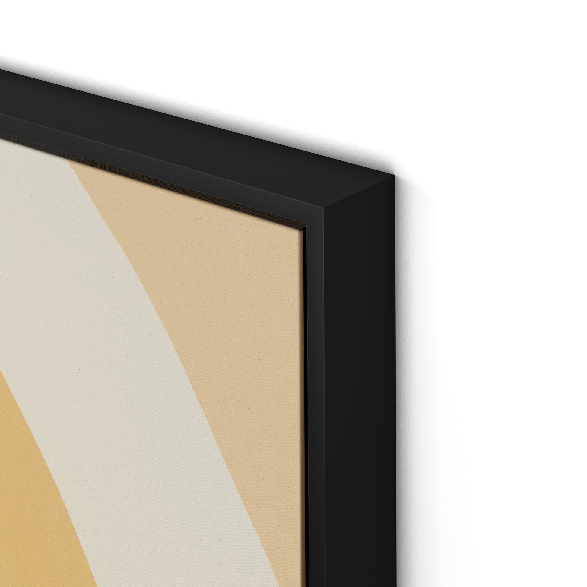 Apricot Cake Stripes Canvas Floater Framed / 32 x 32 in / Black
