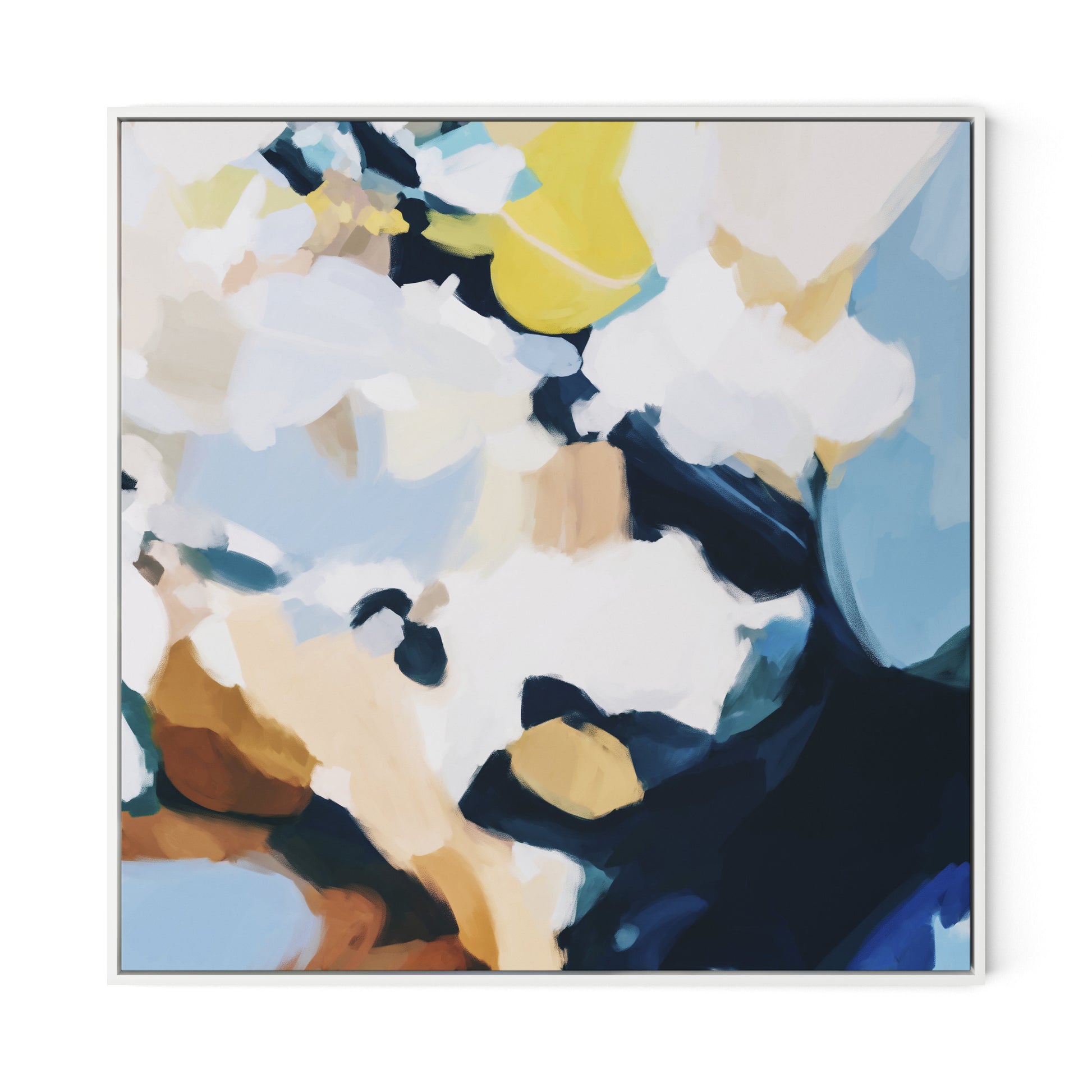 Delta Canvas Floater Framed / 32 x 32 in / White