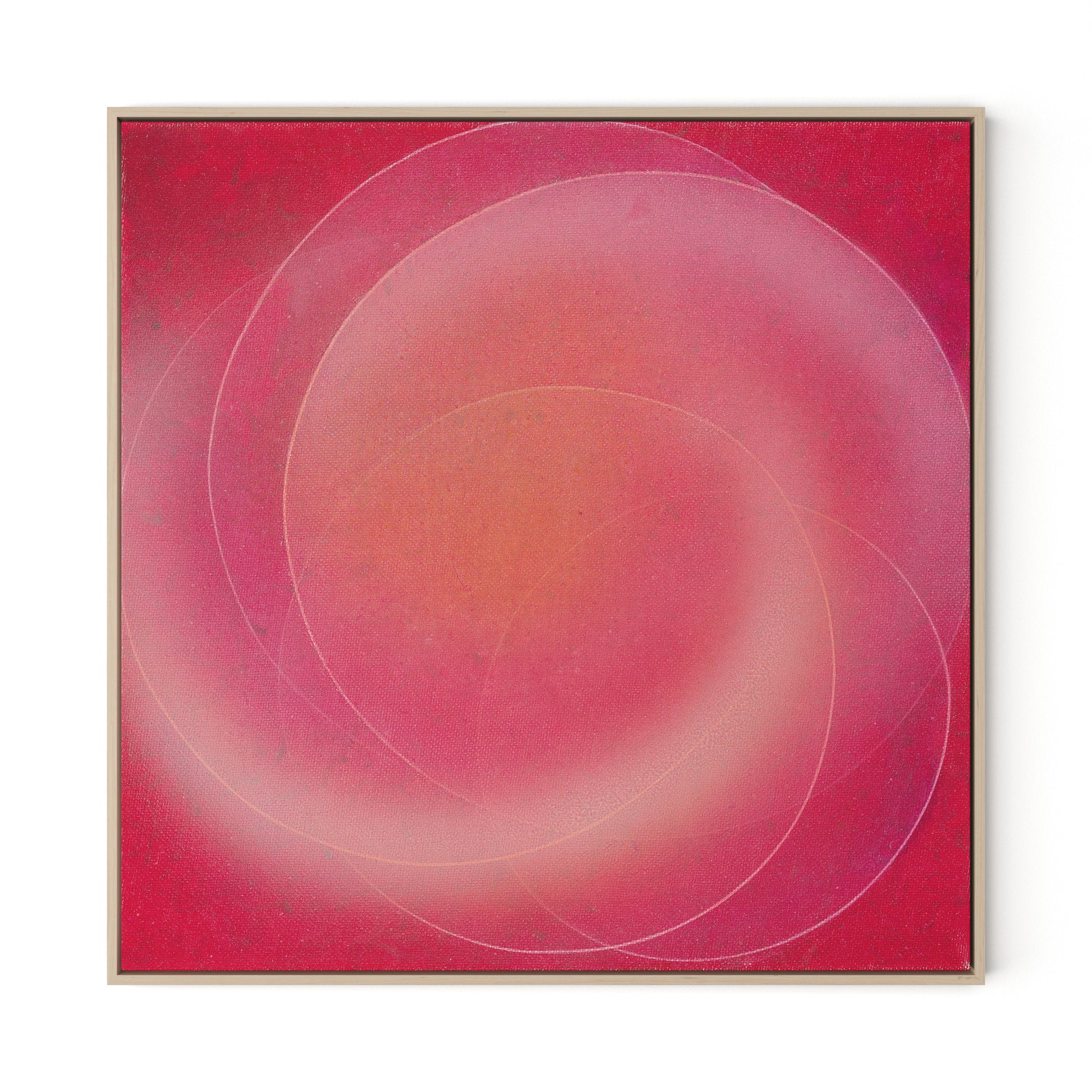 Rose III Canvas Floater Framed / 32 x 32 in / Natural Maple