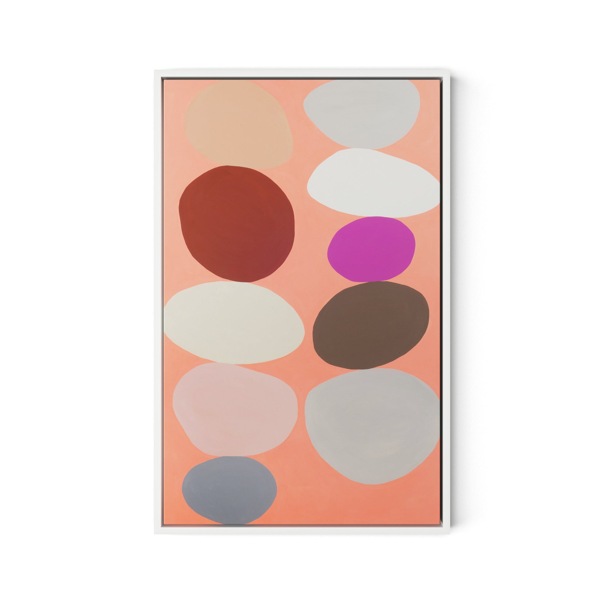 Pink Party Stack Canvas Floater Framed / 15.5 x 24 in / White