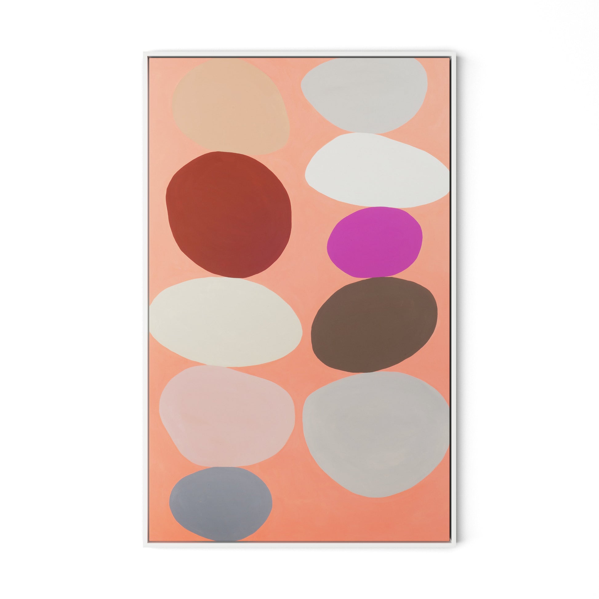 Pink Party Stack Canvas Floater Framed / 25.5 x 40 in / White