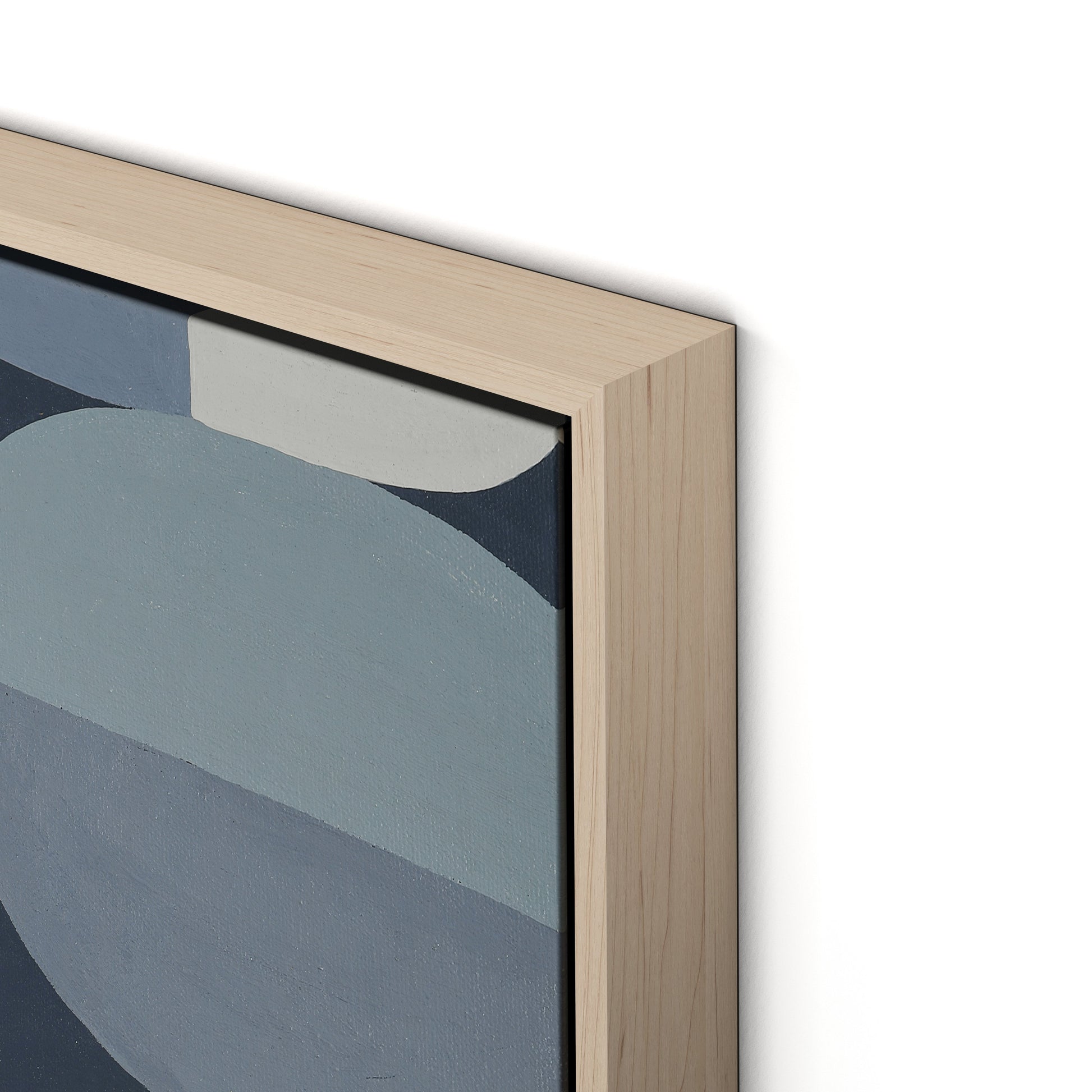 Waterfront Stack Canvas Floater Framed / 24 x 32 in / Natural Maple