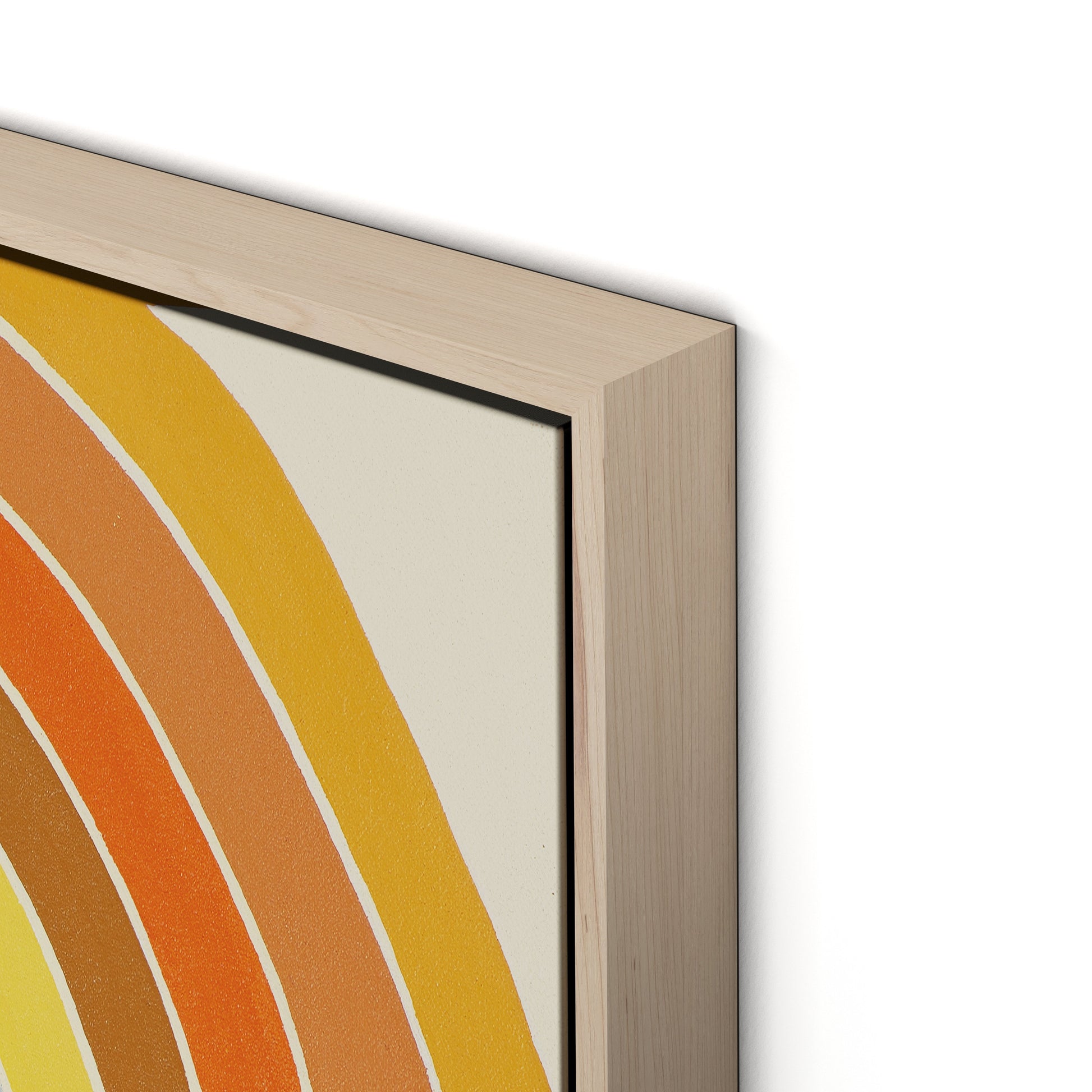 Vintage Rainbow Canvas Floater Framed / 24 x 32 in / Natural Maple