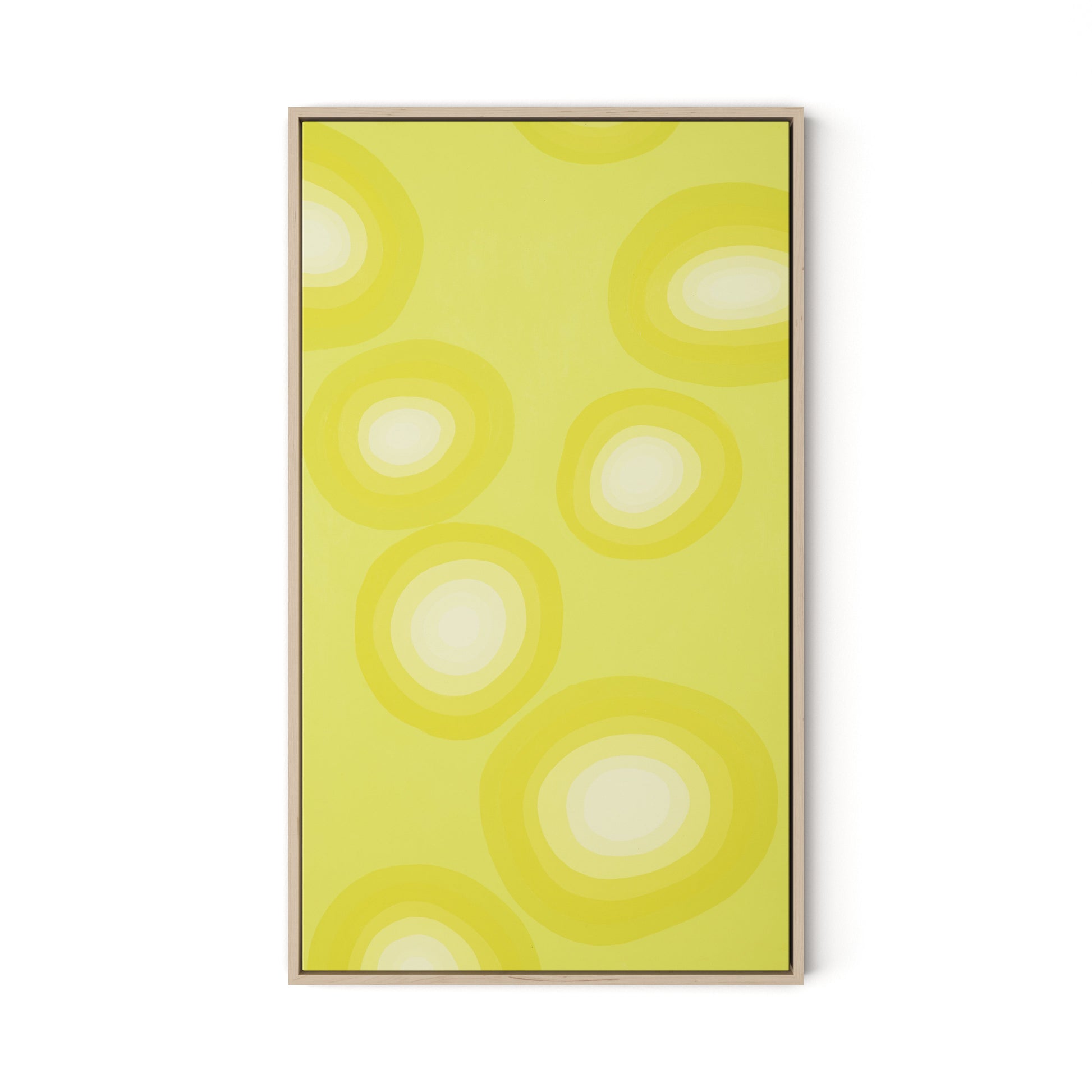 Citrus Rounds Canvas Floater Framed / 19 x 32 in / Natural Maple