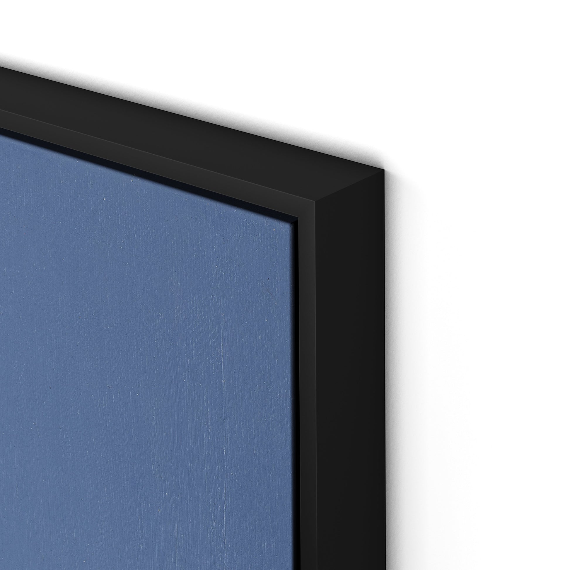 Meditation Blue Canvas Floater Framed / 24 x 32 in / Black