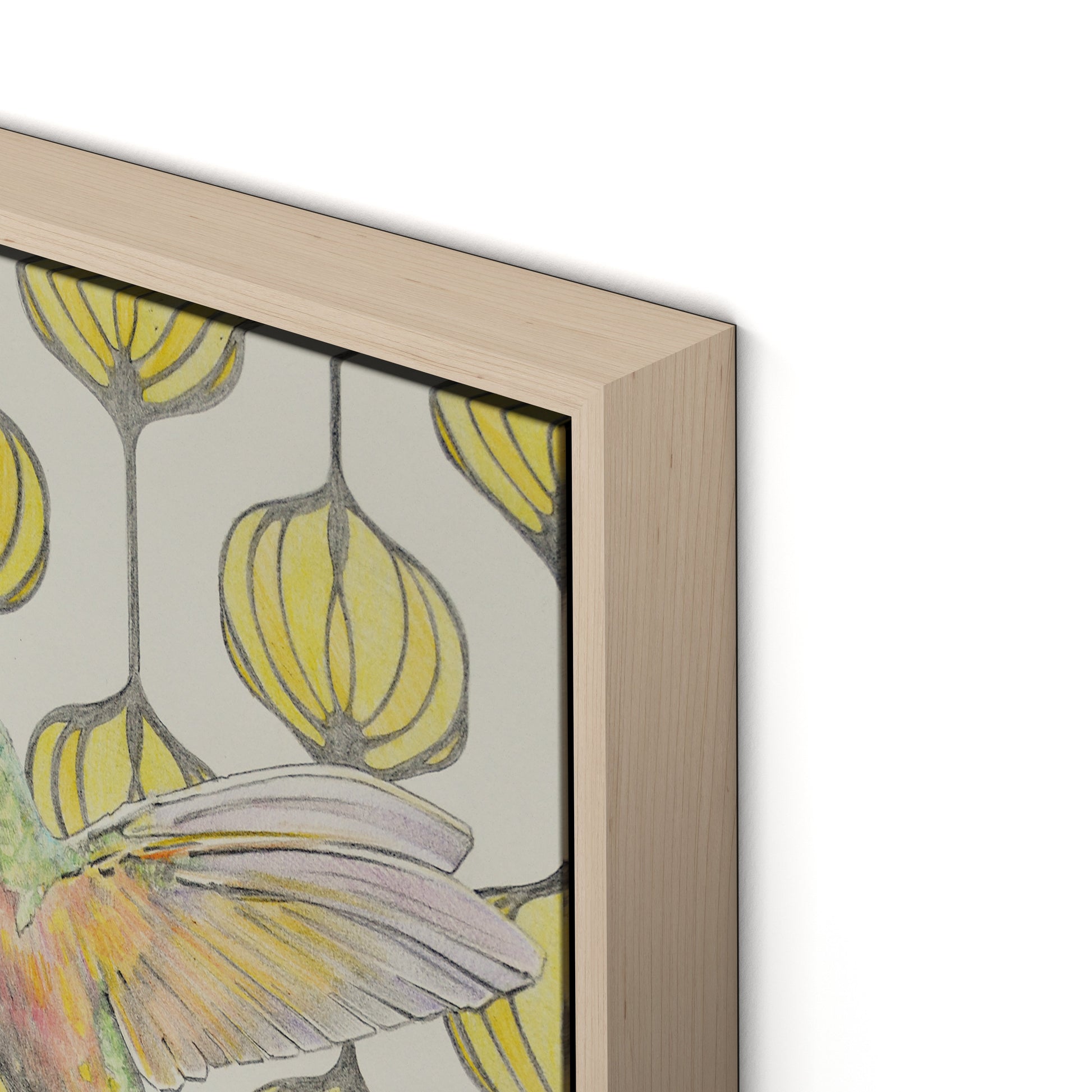 Amazilia Lanterns Canvas Floater Framed / 12.5 x 18 in / Natural Maple