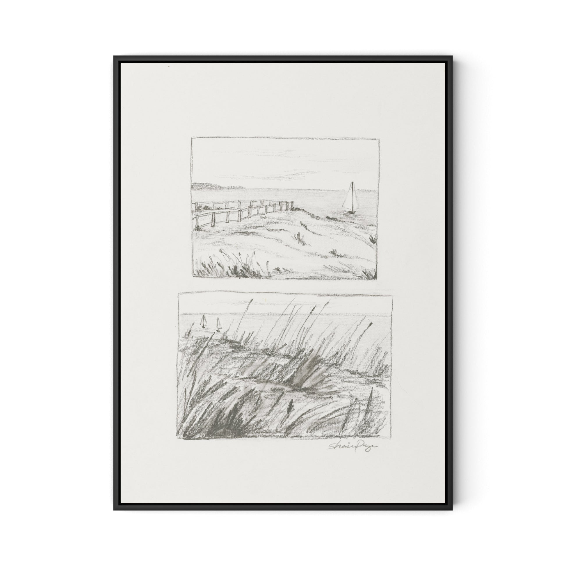 Setting Sail Canvas Floater Framed / 24 x 32 in / Black