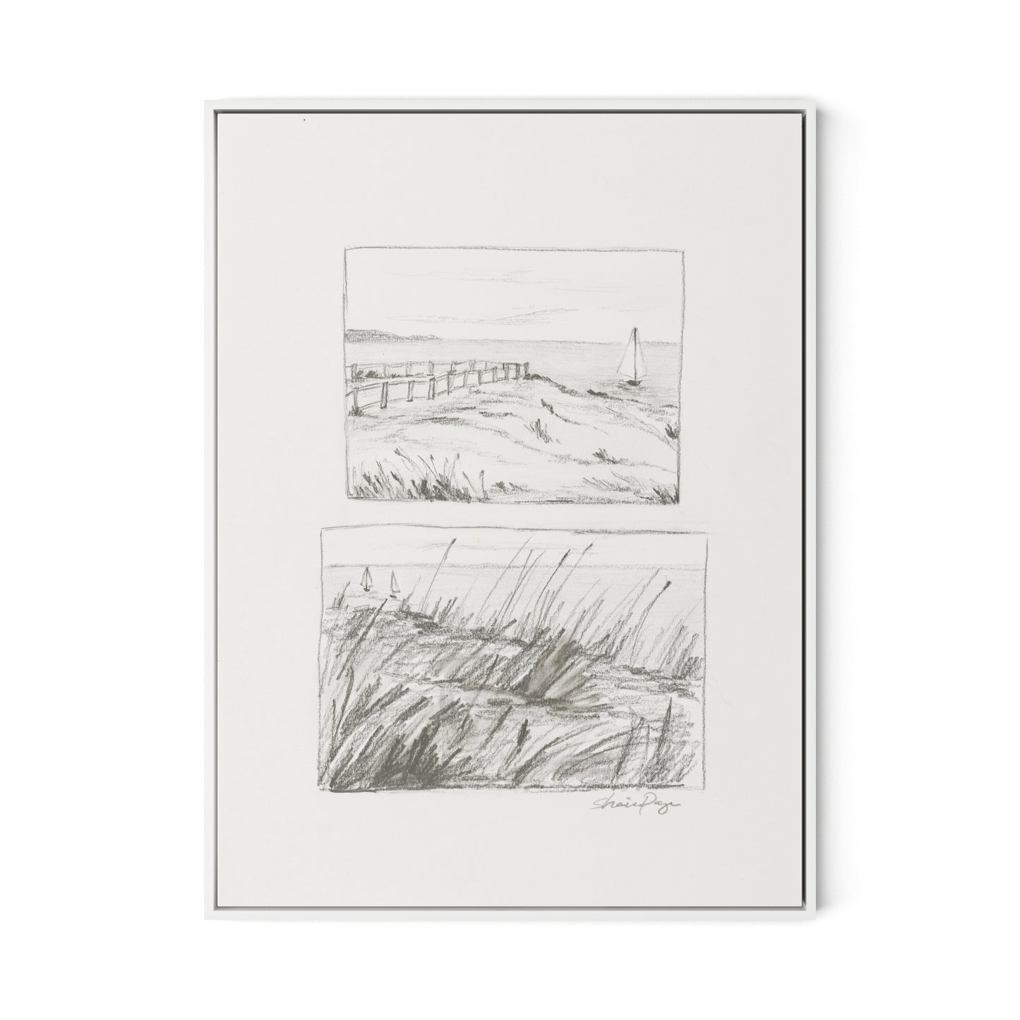 Setting Sail Canvas Floater Framed / 24 x 32 in / White