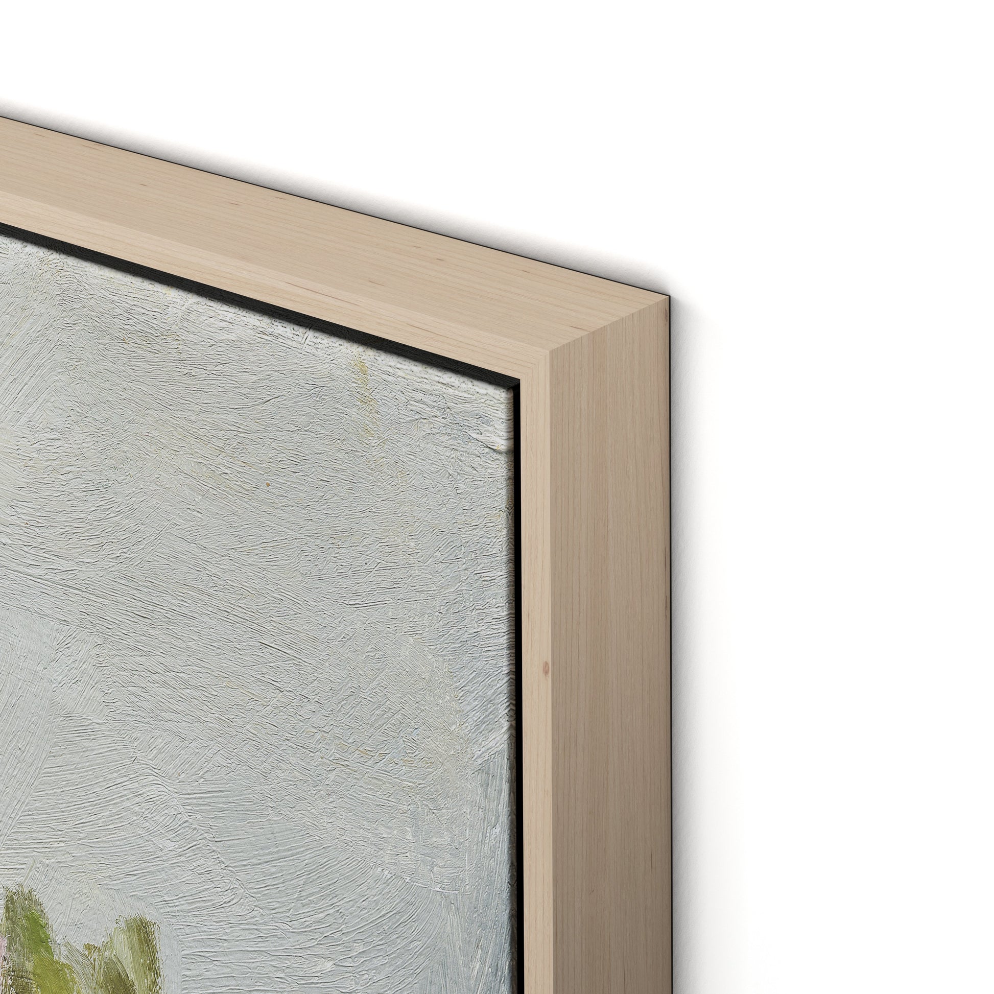 Protea Still Life Canvas Floater Framed / 26 x 32 in / Natural Maple