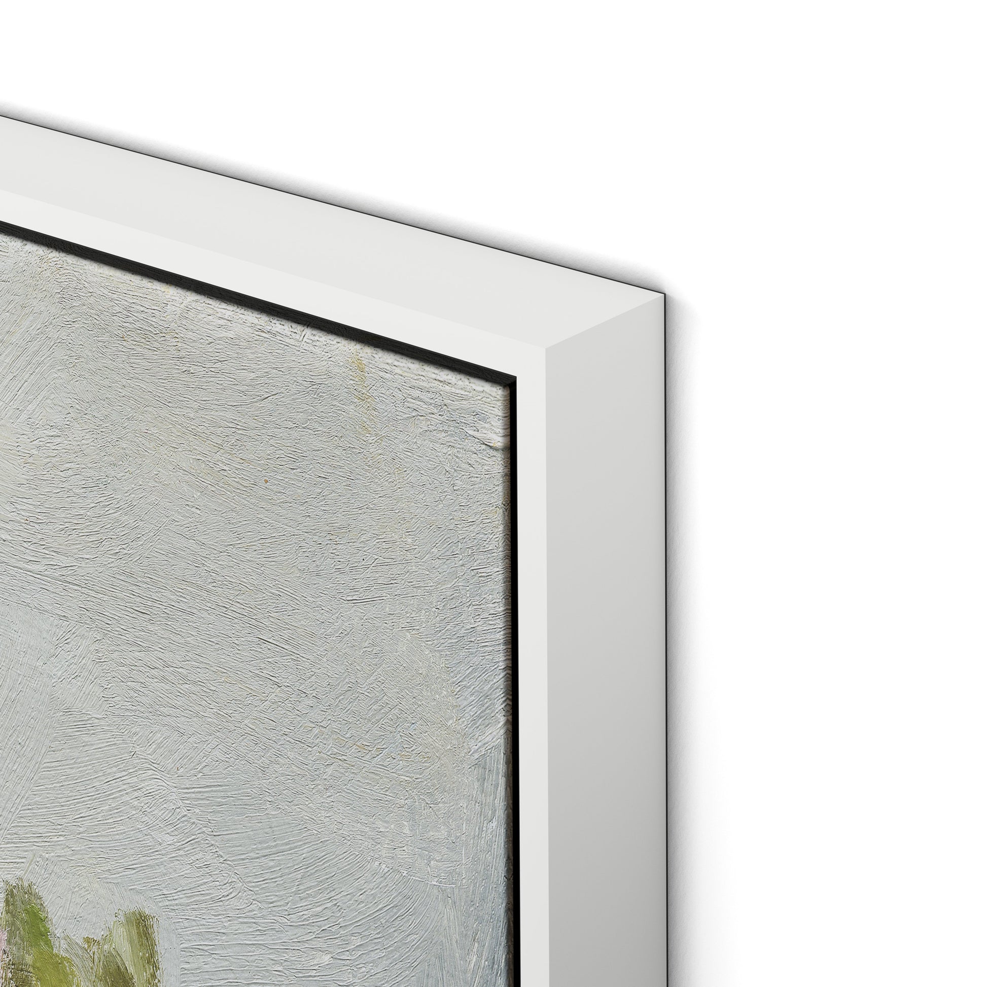 Protea Still Life Canvas Floater Framed / 26 x 32 in / White