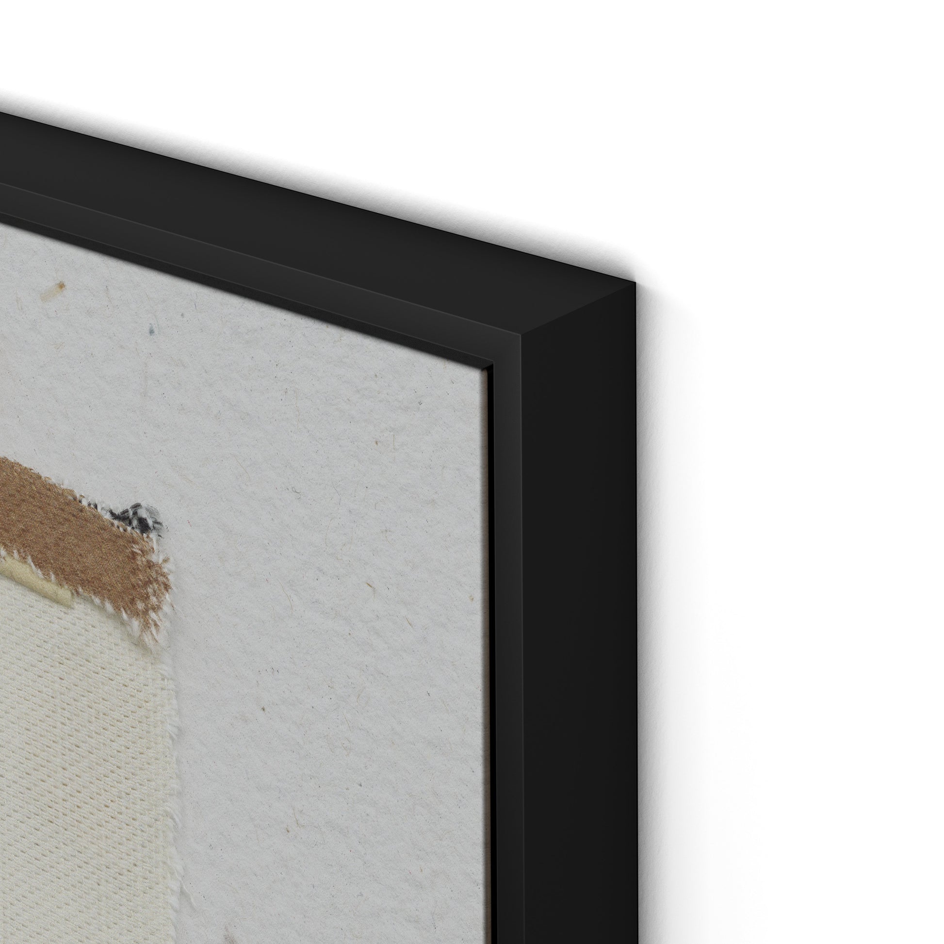 Fabric Collage III Canvas Floater Framed / 27.5 x 32 in / Black