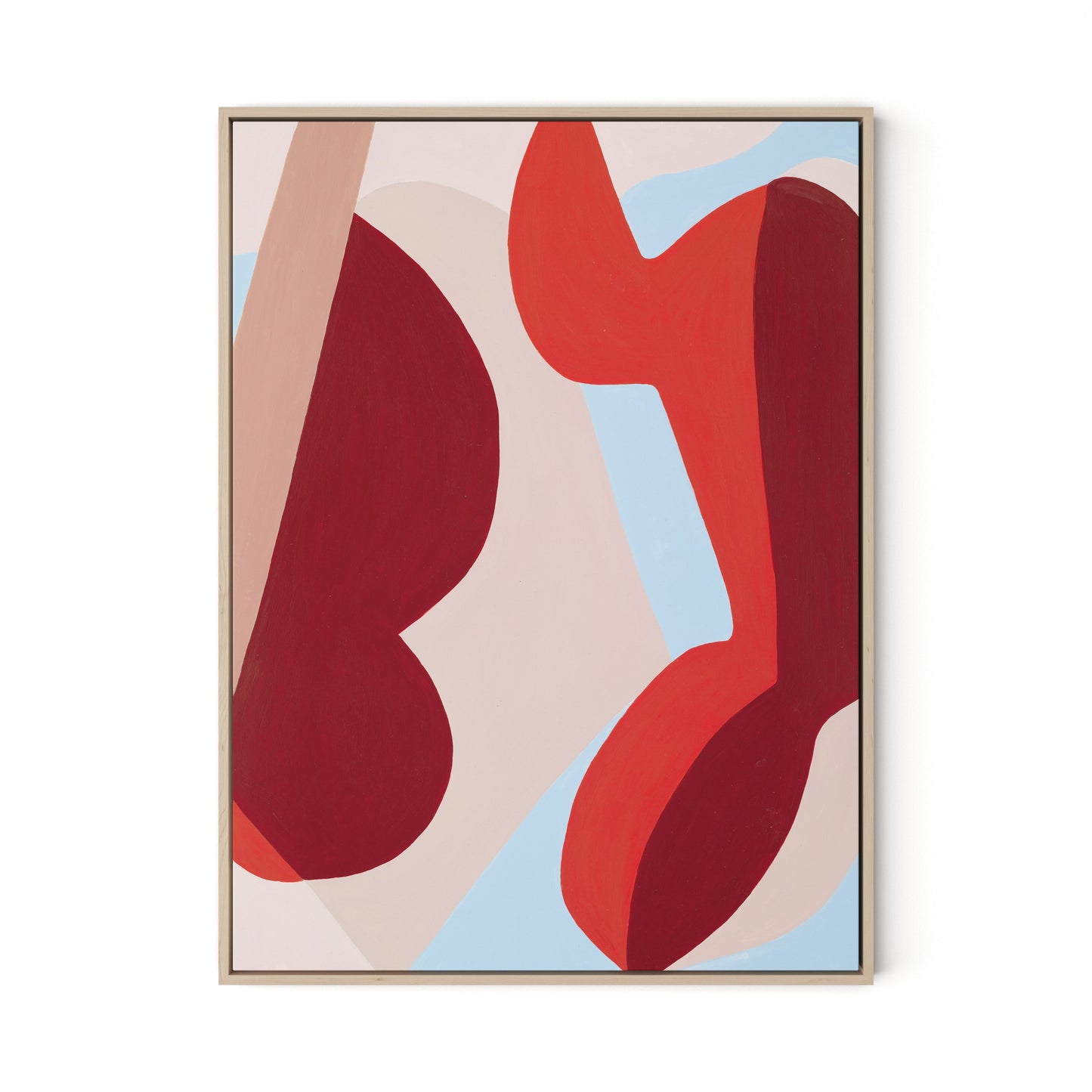 Red No. 1 Canvas Floater Framed / 24 x 32 in / Natural Maple