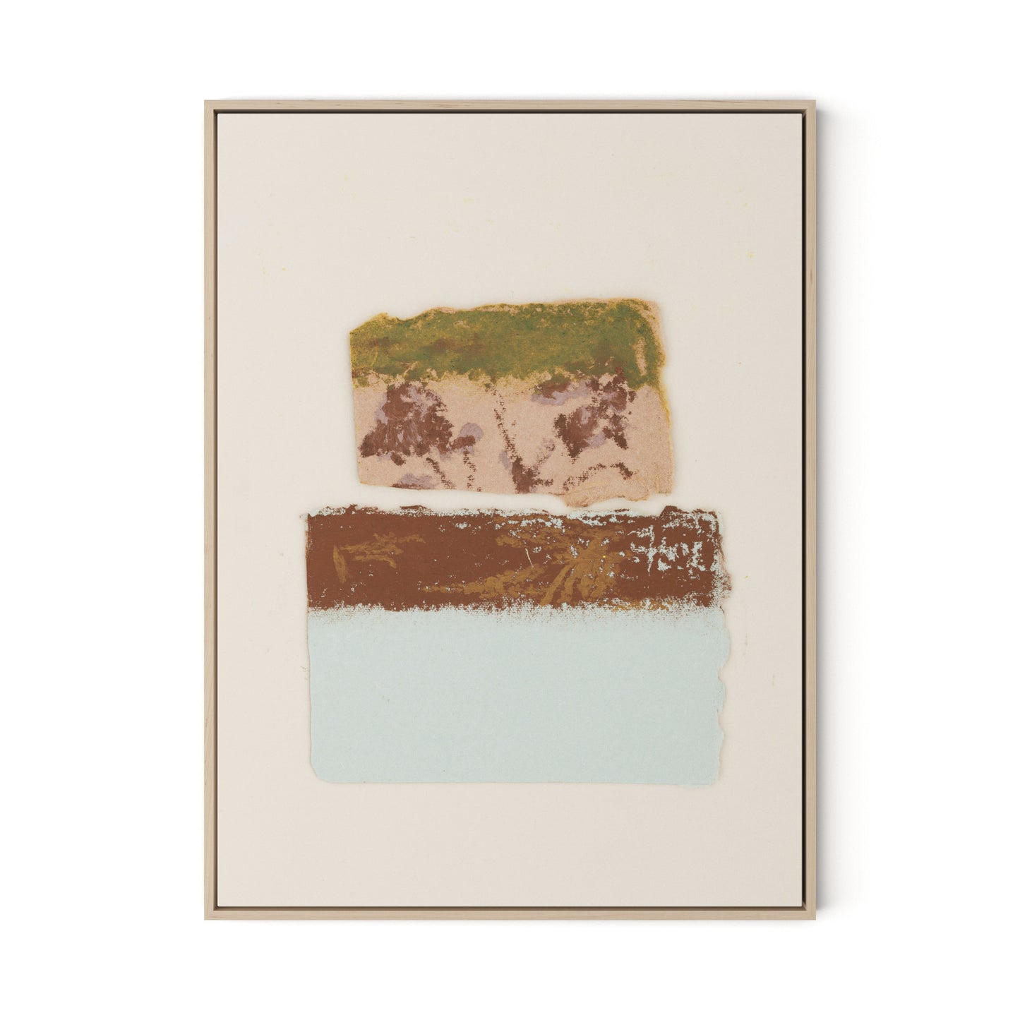 Pink Alpine Flax Canvas Floater Framed / 24 x 32 in / Natural Maple