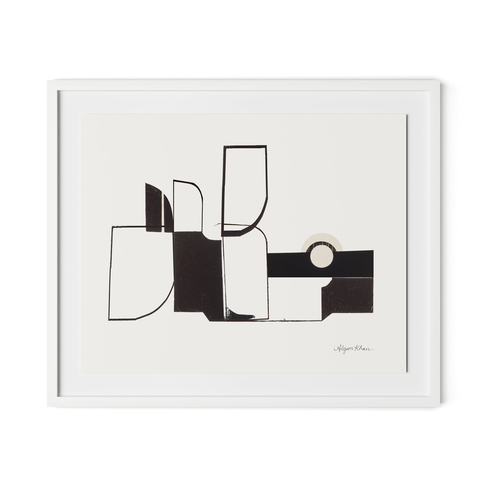 Curves Corners Framed Paper / 32 x 26.5 in / White