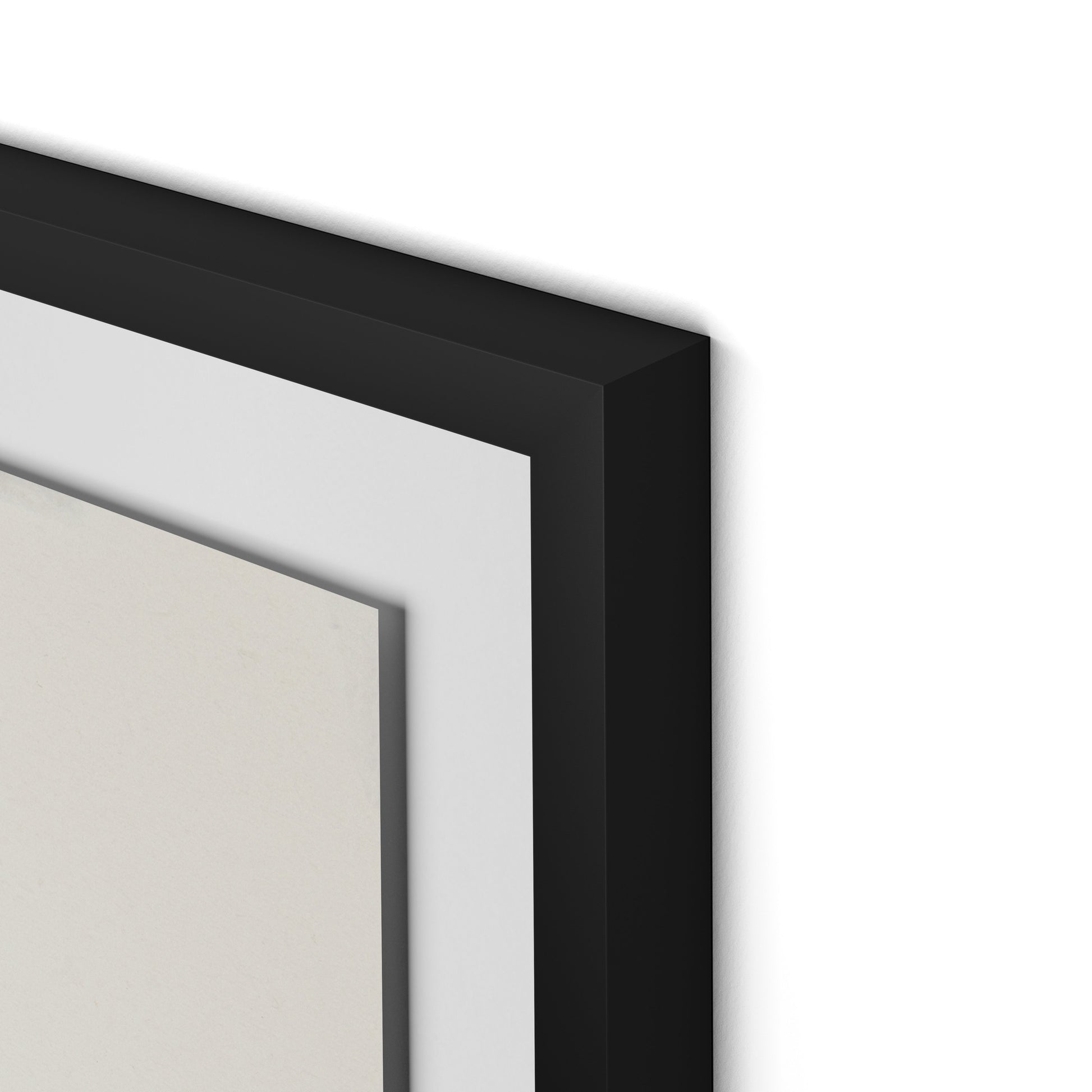 Spring Gathered w Border Framed Paper / 32 x 24 in / Black
