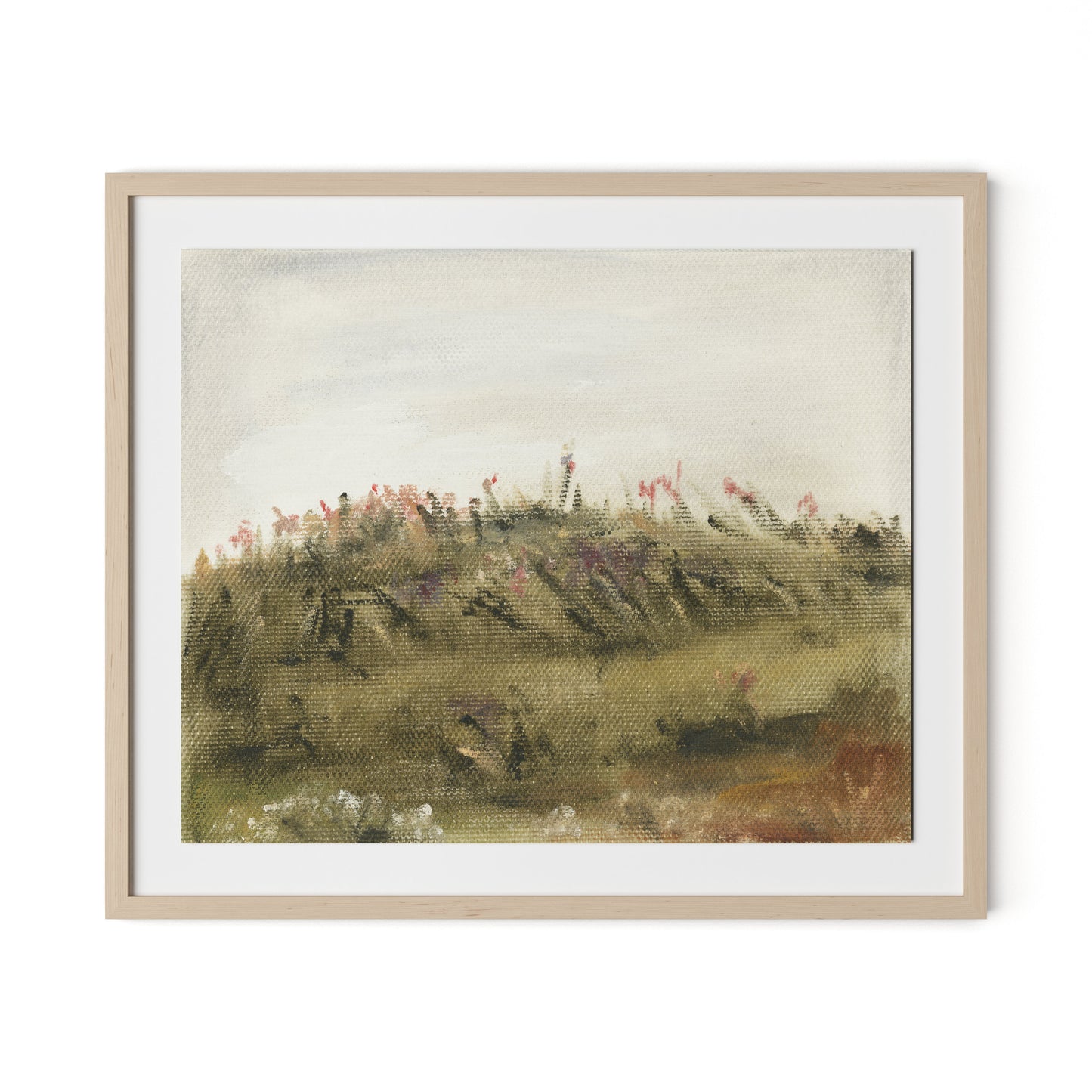 Overgrown Pastures I Framed Paper / 32 x 27 in / Natural Maple