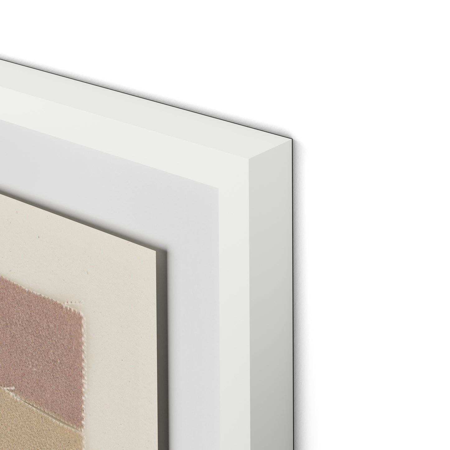 Stacked Neutrals Framed Paper / 32 x 20.5 in / White