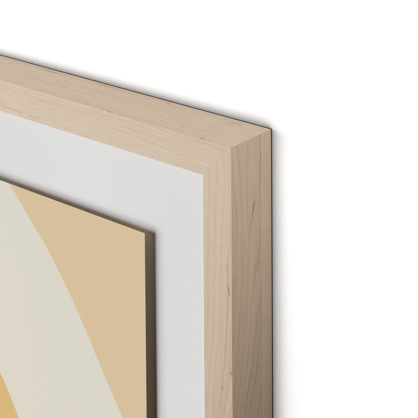 Apricot Cake Stripes Framed Paper / 32 x 32 in / Natural Maple