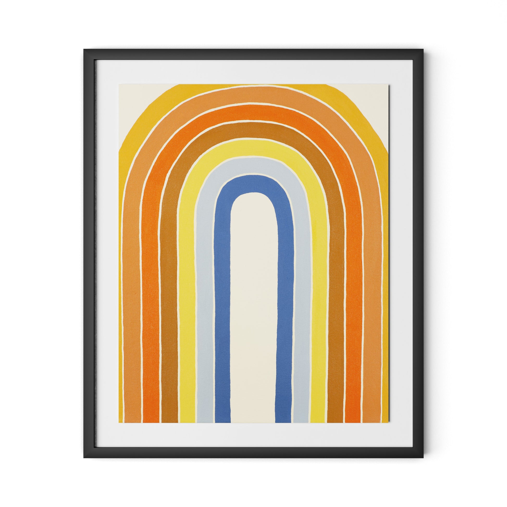 Vintage Rainbow Framed Paper / 26.5 x 32 in / Black