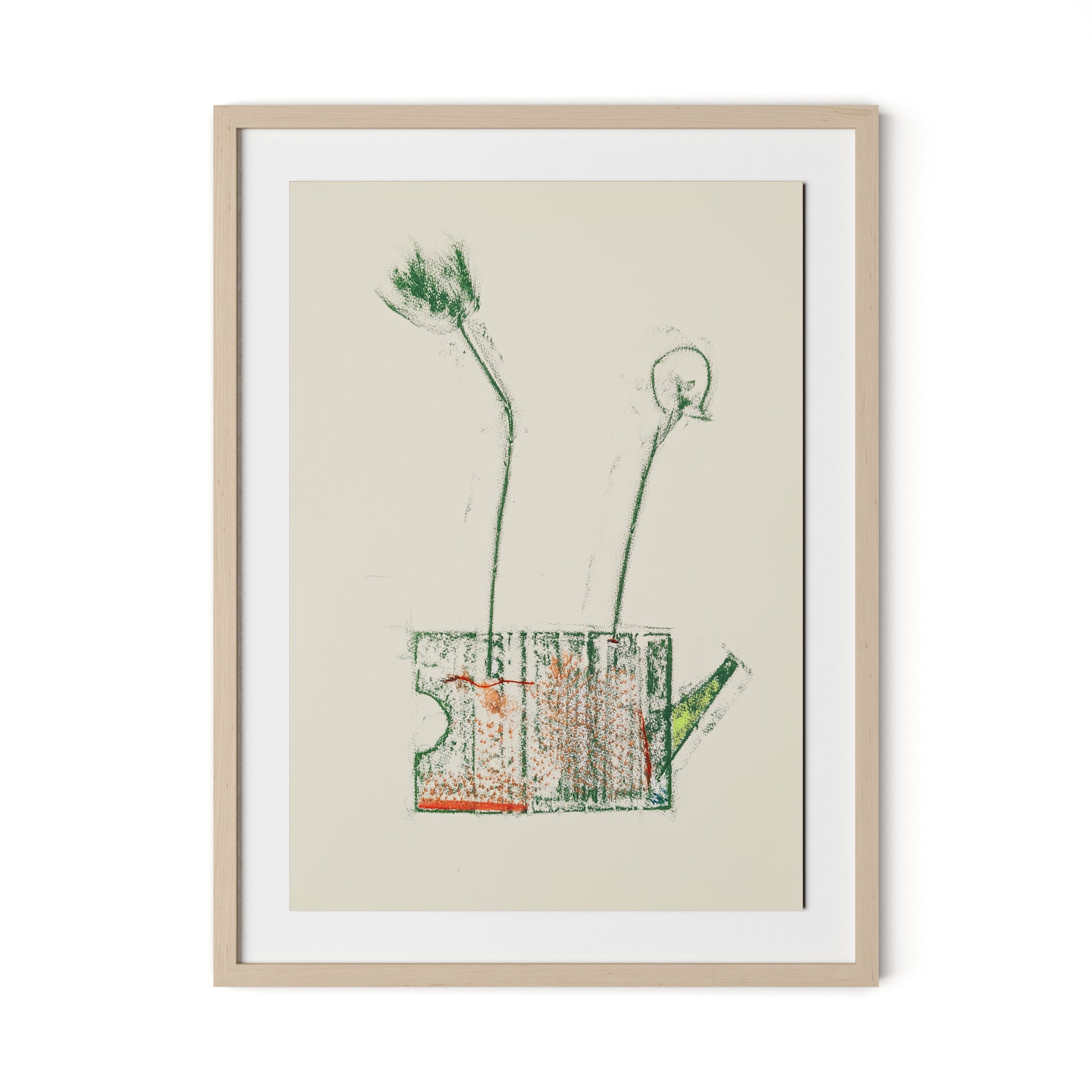 Rubbings 4 Framed Paper / 24 x 32 in / Natural Maple
