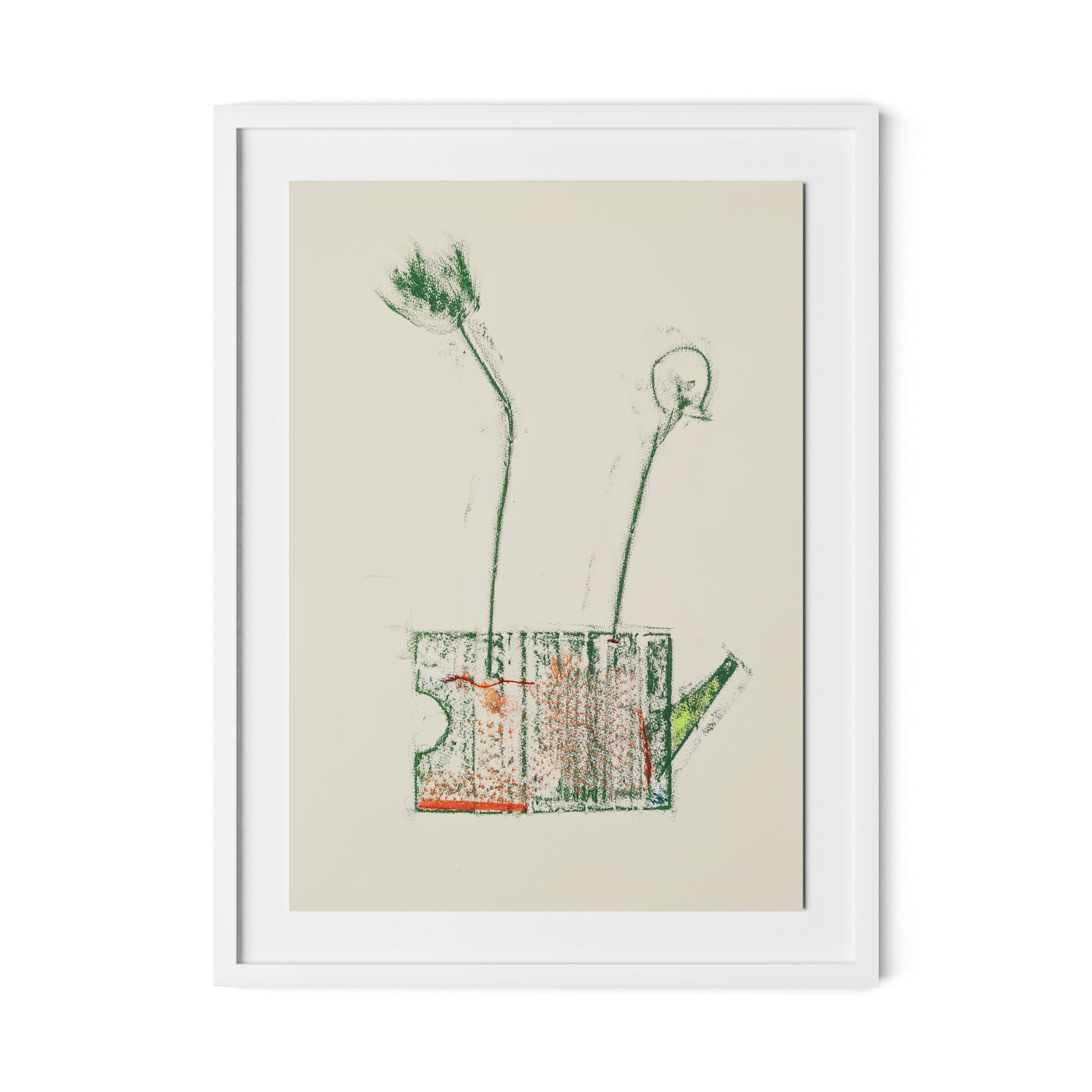 Rubbings 4 Framed Paper / 24 x 32 in / White