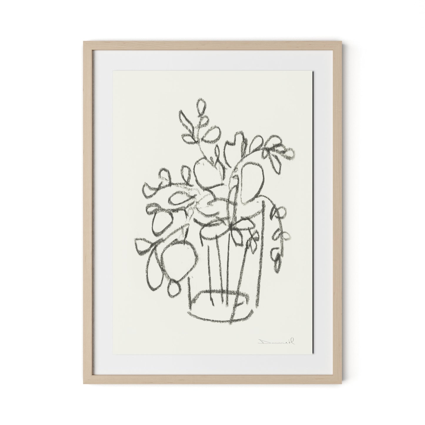House Plant Framed Paper / 24 x 32 in / Natural Maple