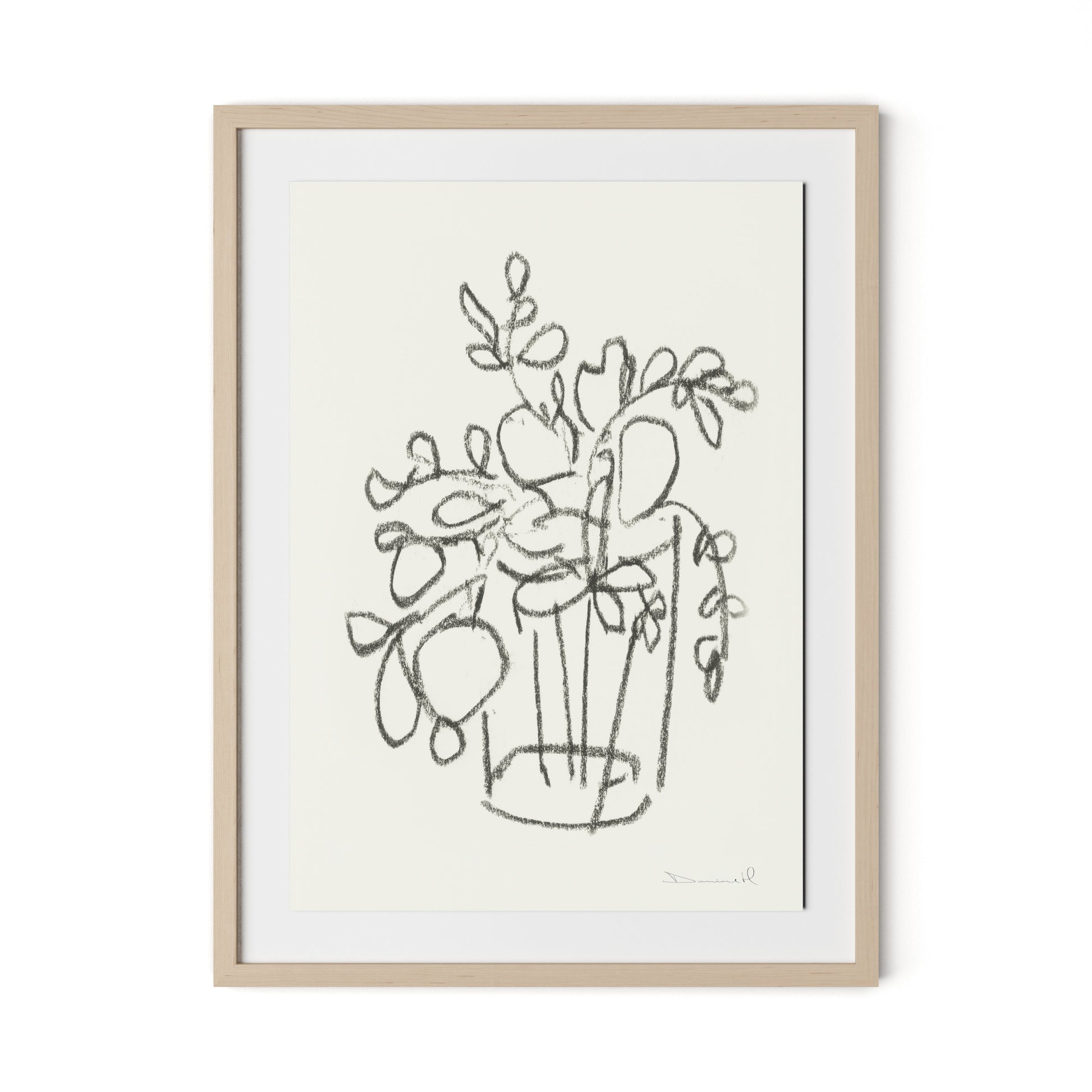 House Plant Framed Paper / 24 x 32 in / Natural Maple