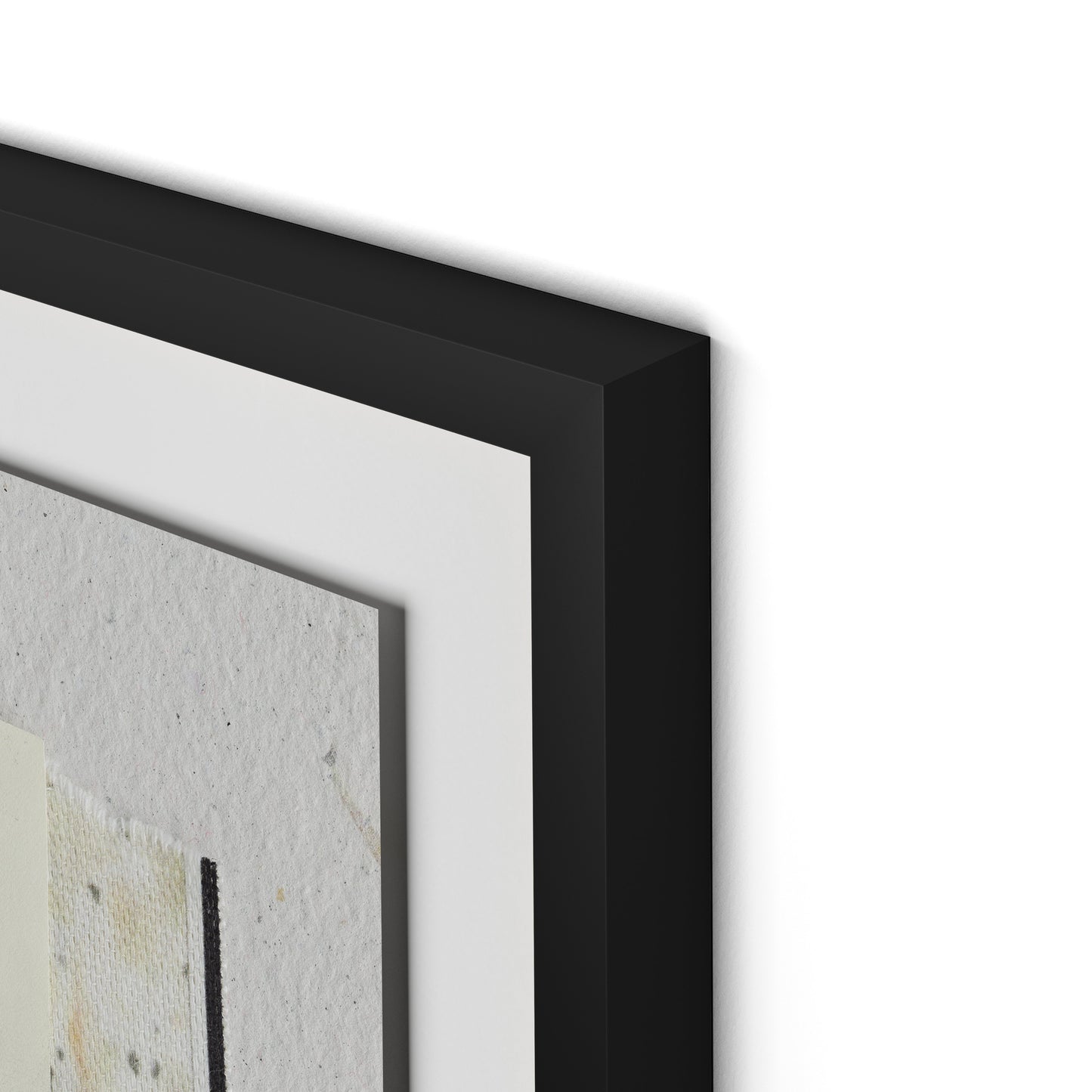 Fabric Collage I Framed Paper / 28 x 32 in / Black