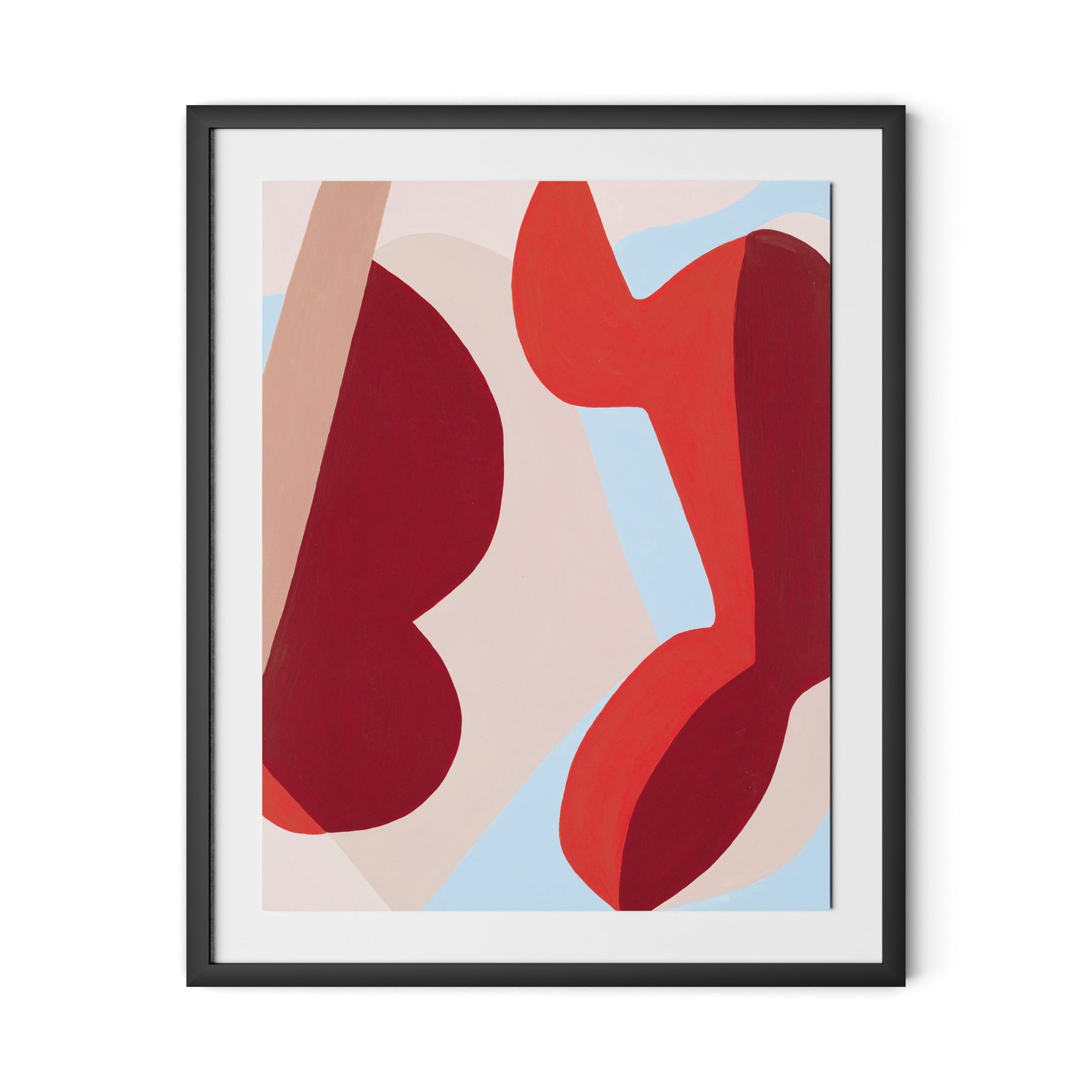 Red No. 1 Framed Paper / 26 x 32 in / Black
