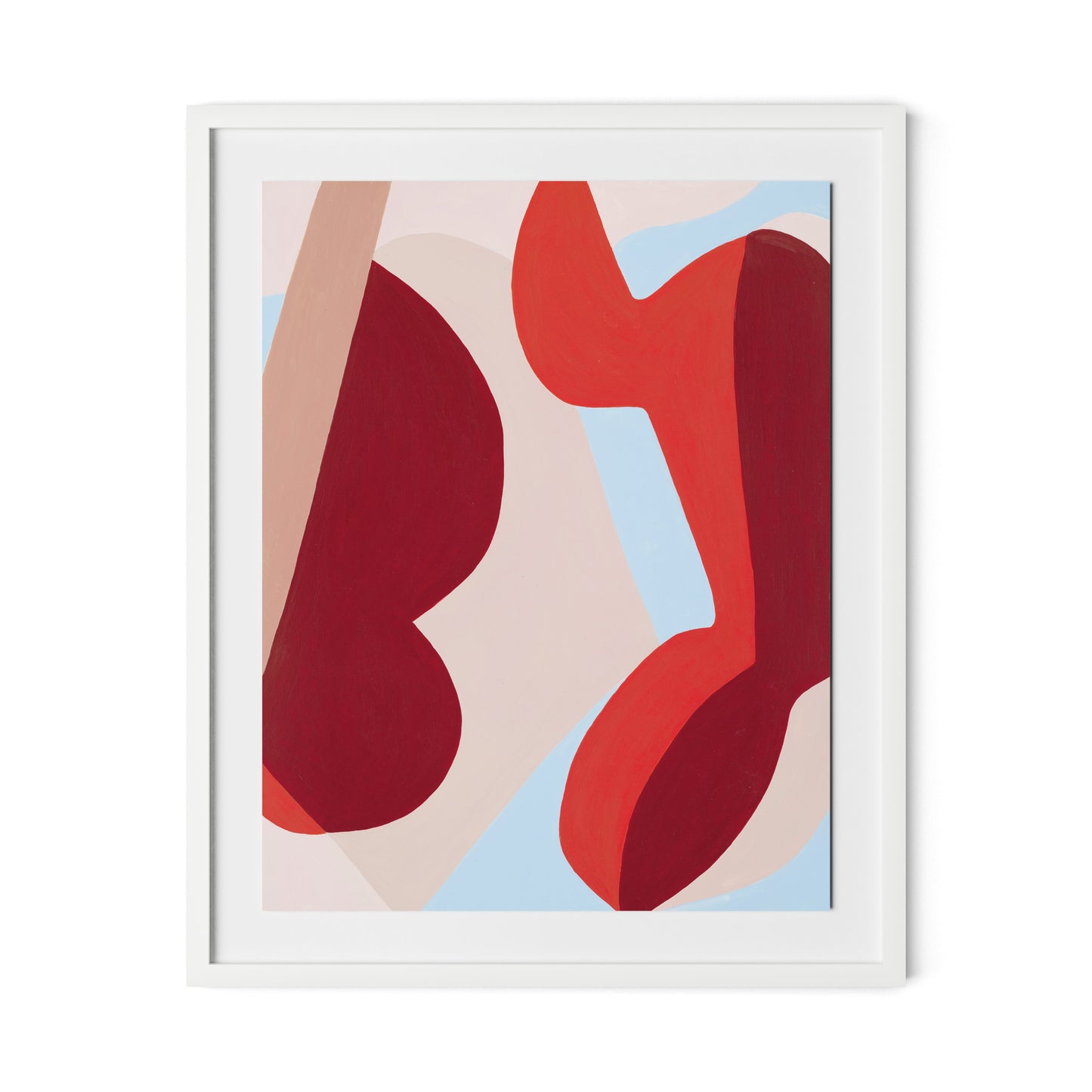 Red No. 1 Framed Paper / 26 x 32 in / White