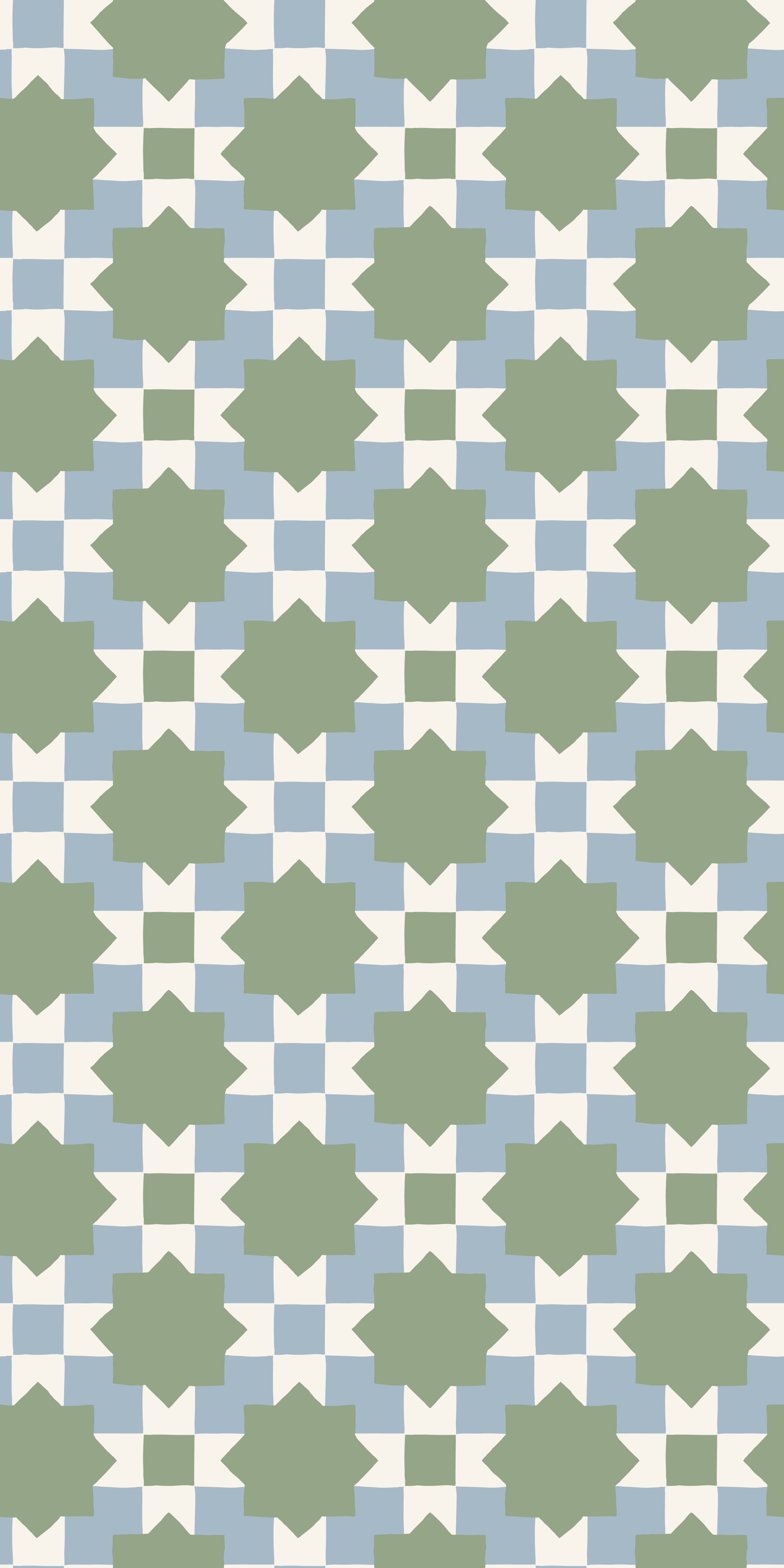 Checkerboard Geo in Powder/Moss color
