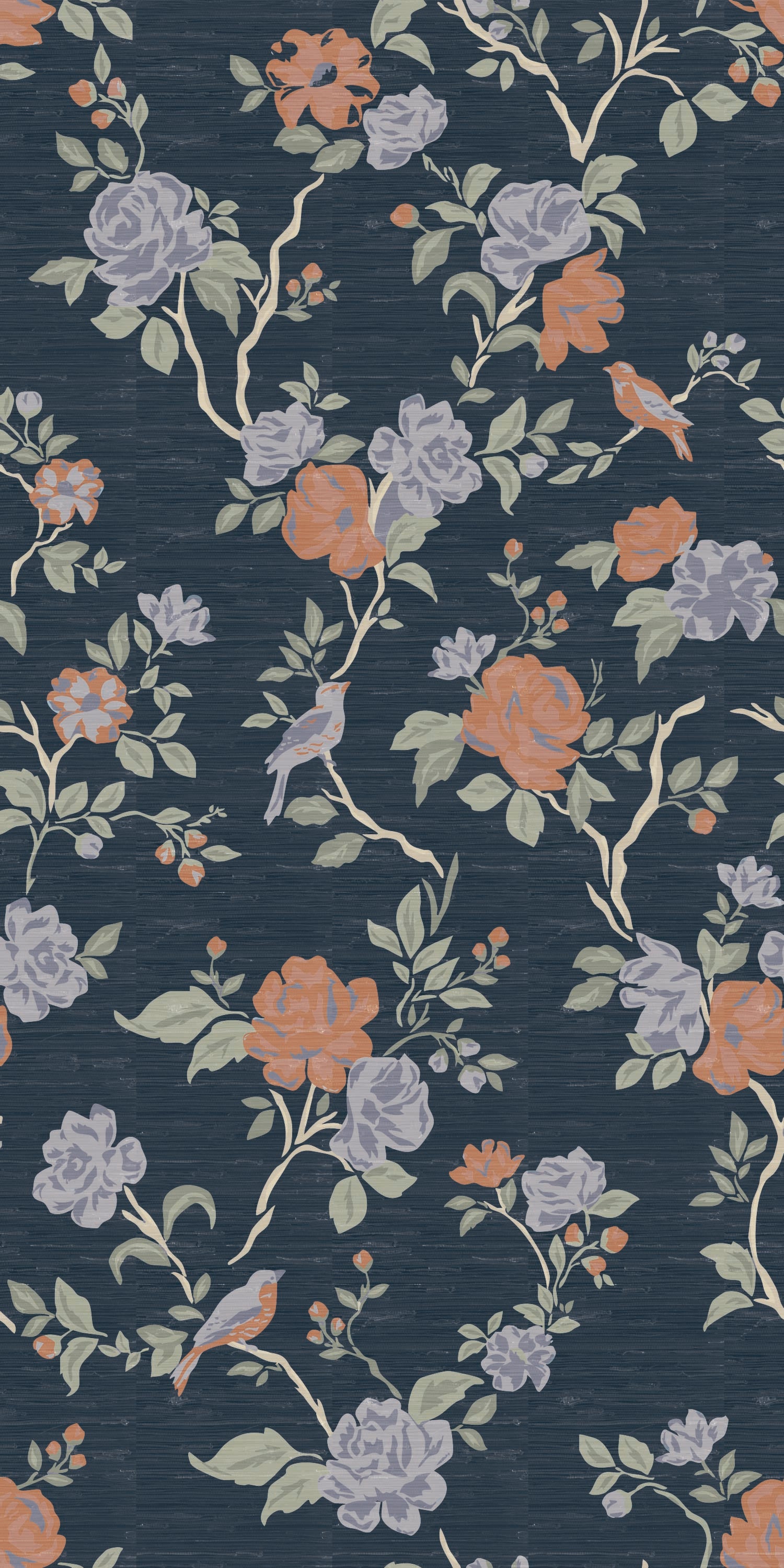 Climbing Blossom in Indigo Multi color