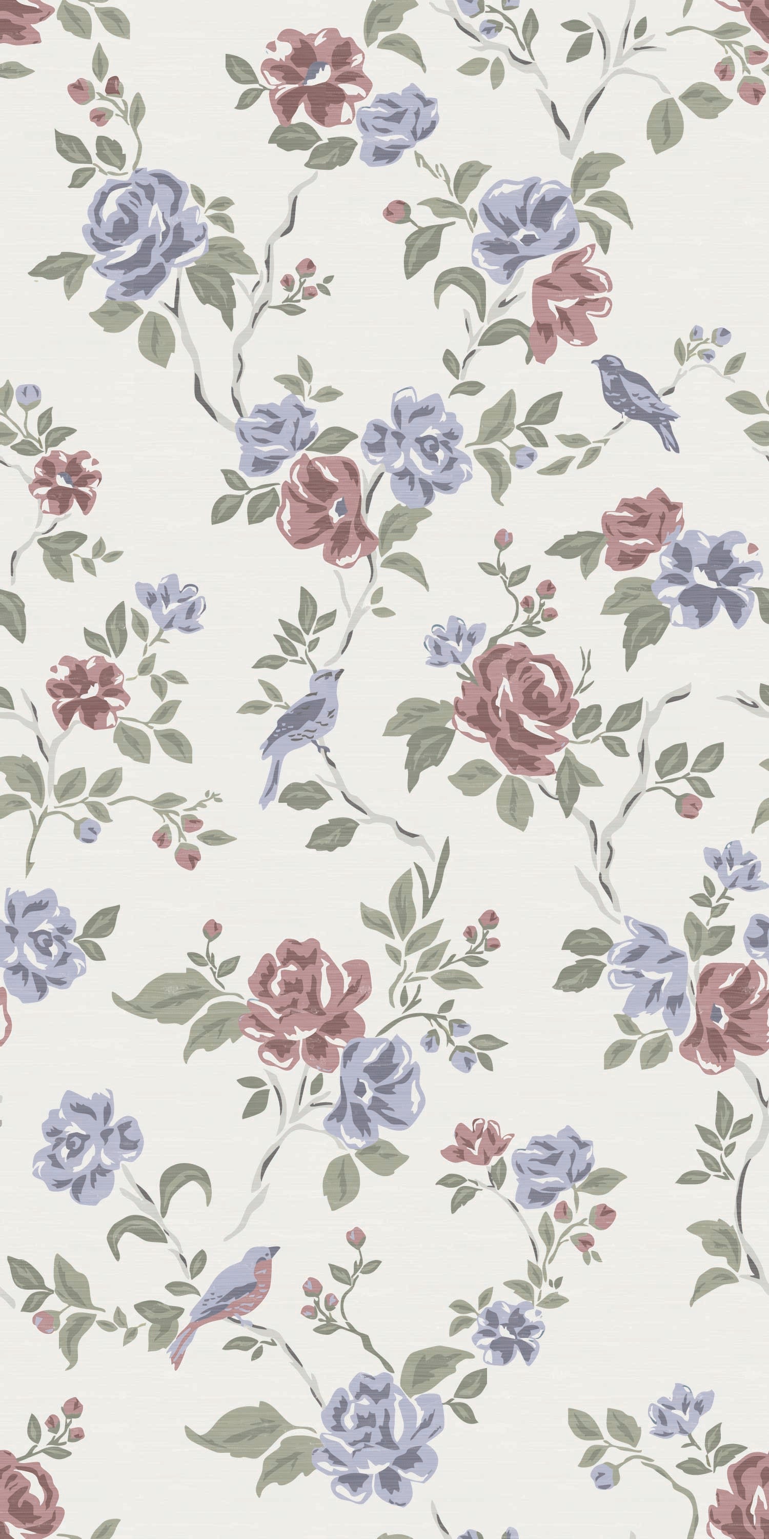 Climbing Blossom in Mauve/Sky Blue color