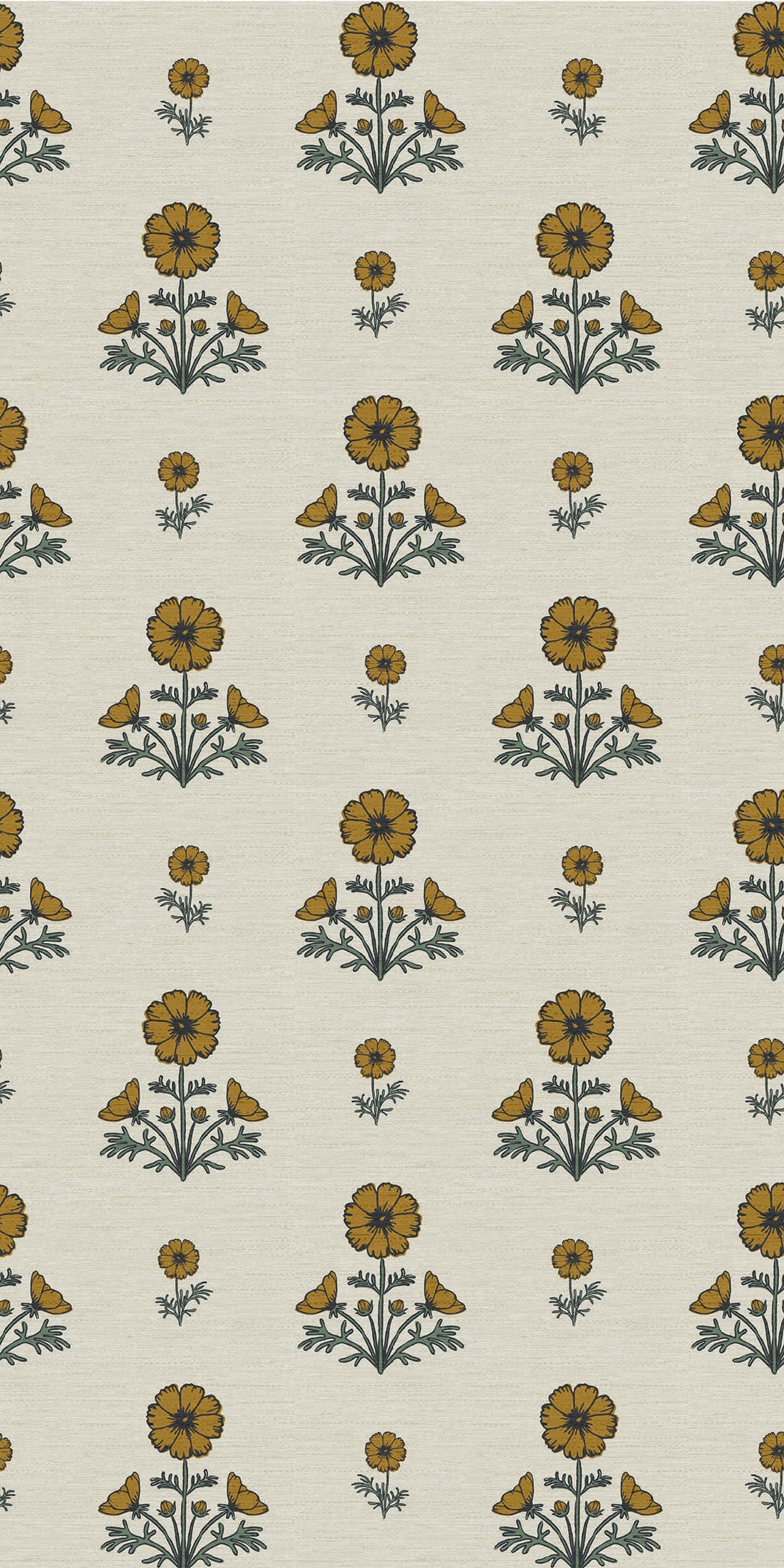 Cosmo Block Print in Mustard/Light Tan color