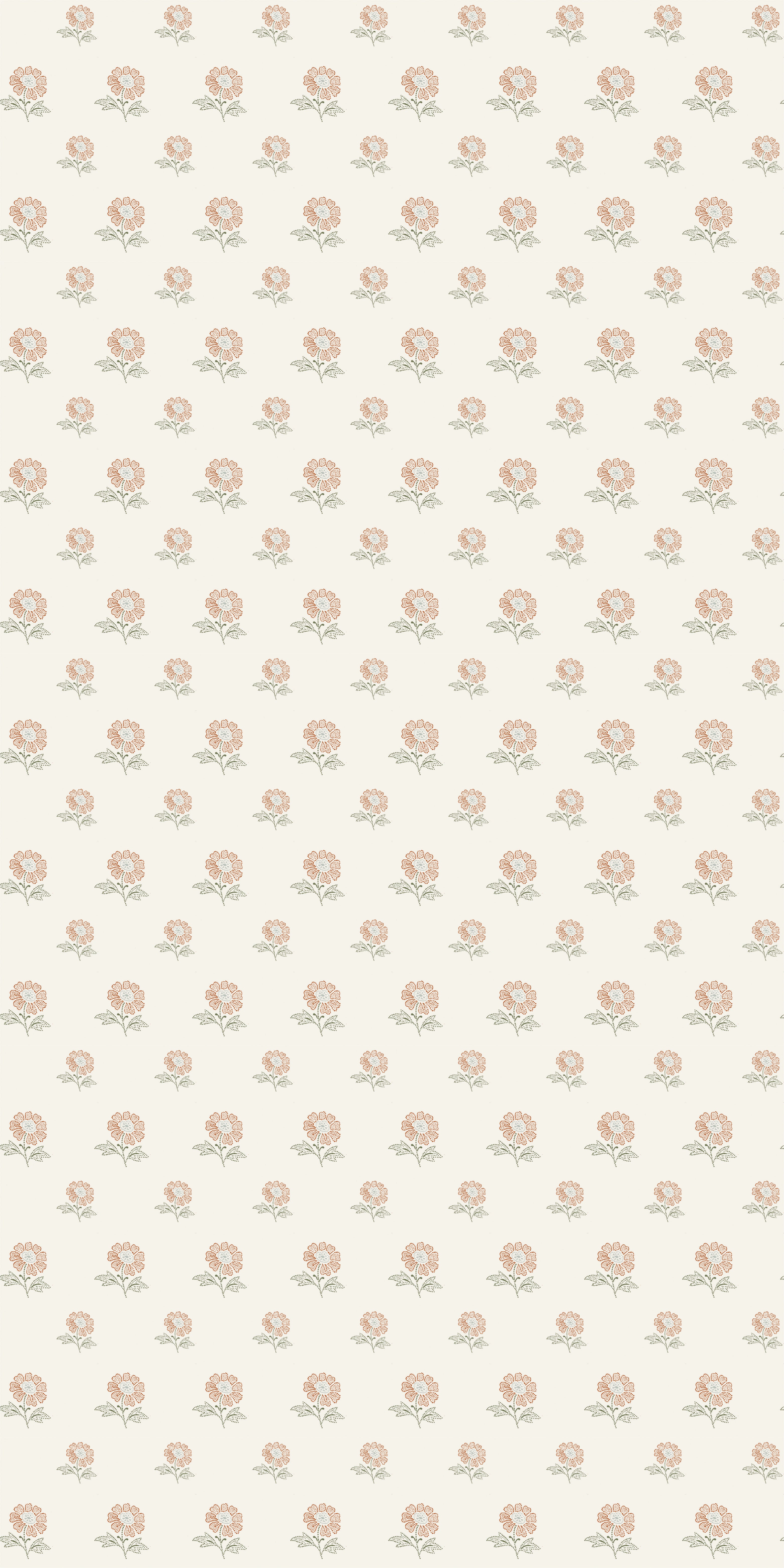 Ditzy Floral in Antique White/Burnt Orange color