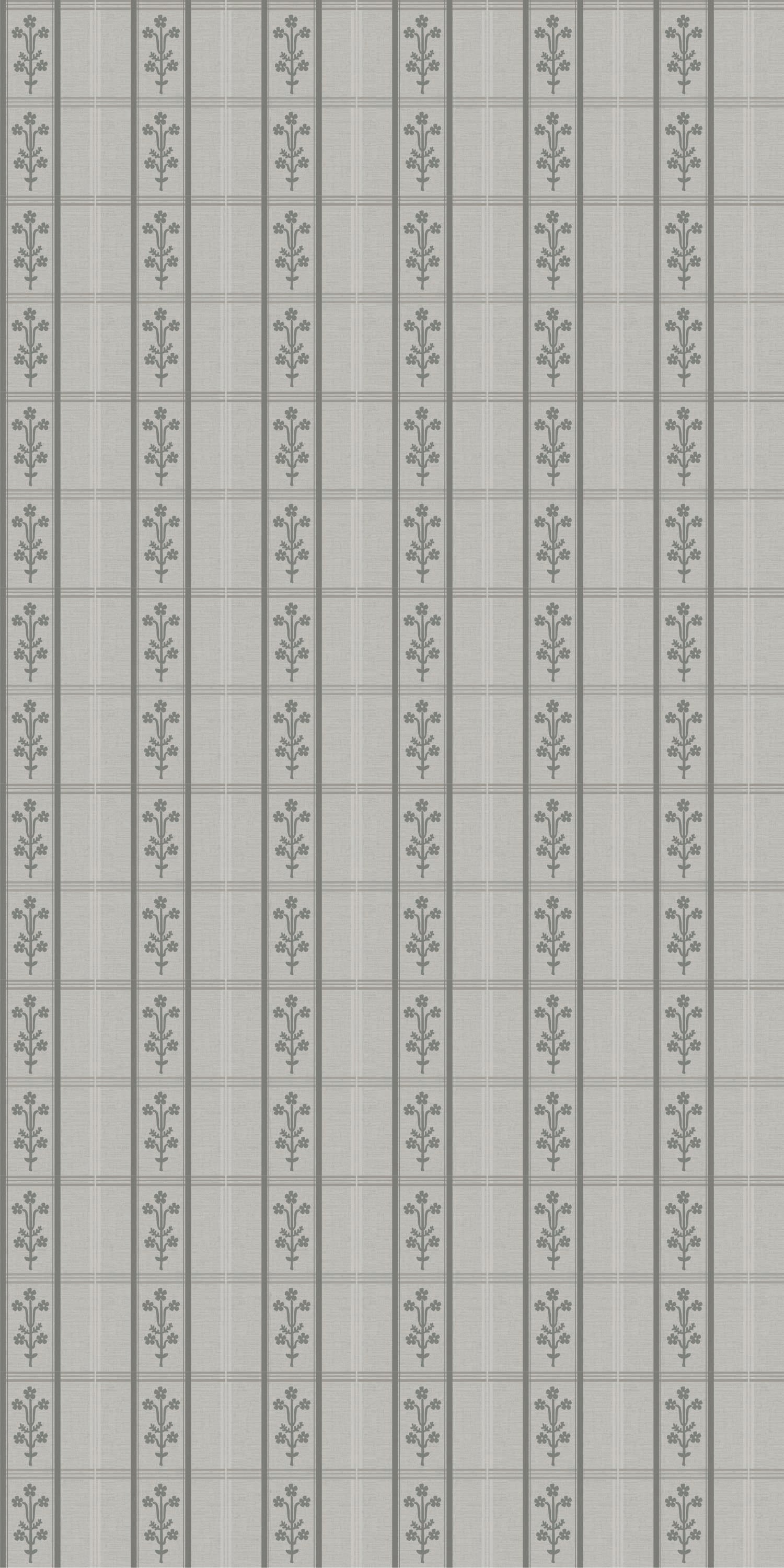 Flora Plaid in Charcoal color
