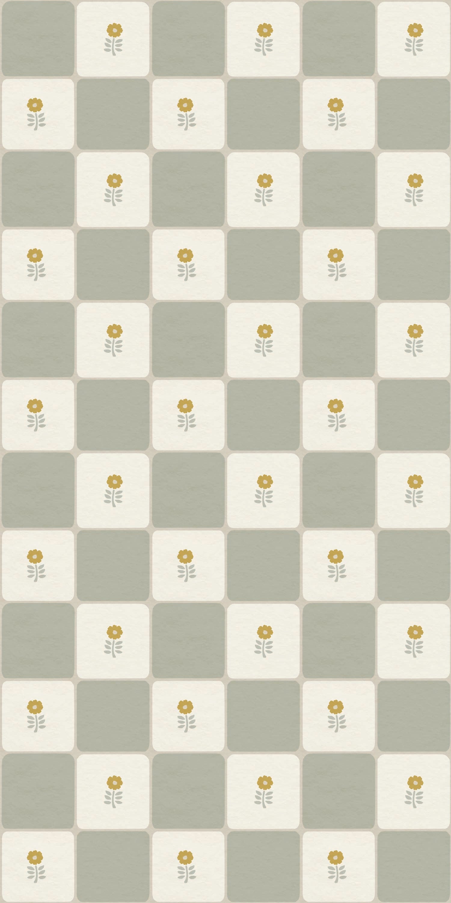 Flora Vintage Check in Sage color