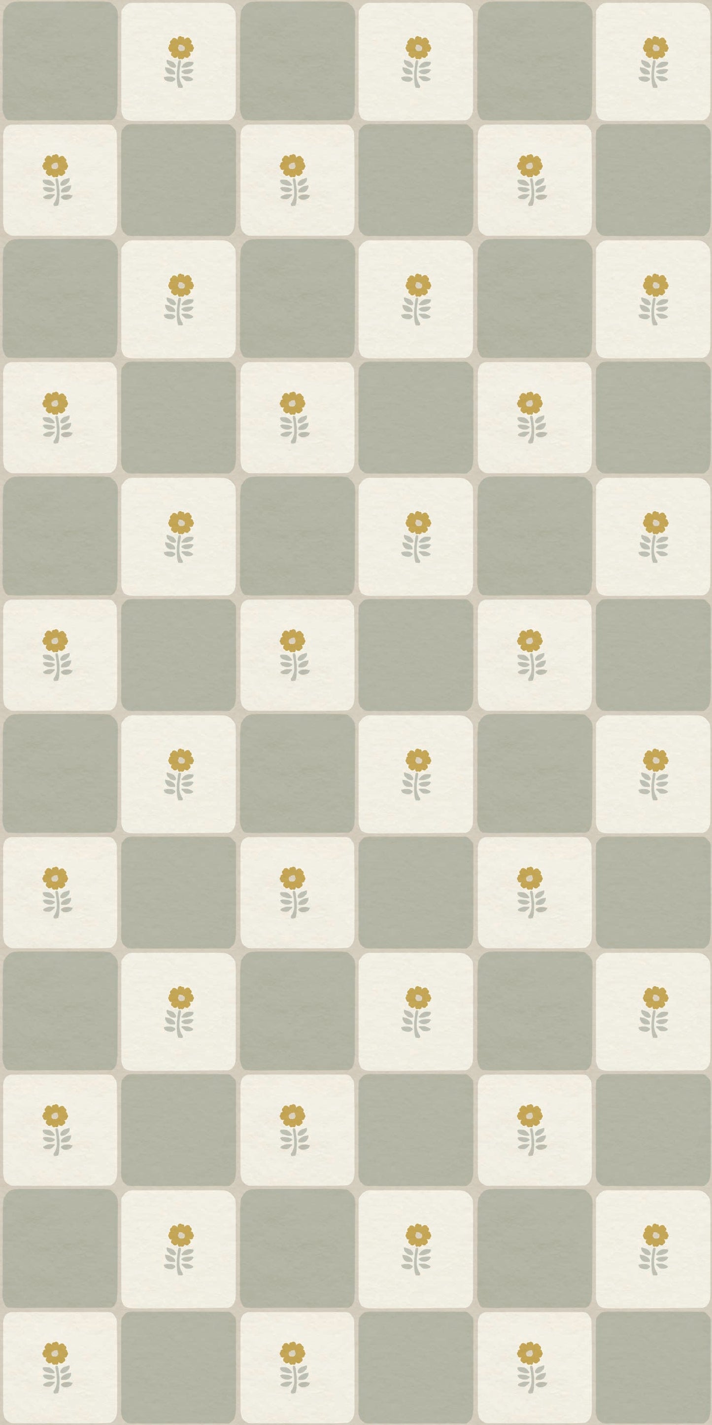 Flora Vintage Check Tile Decals