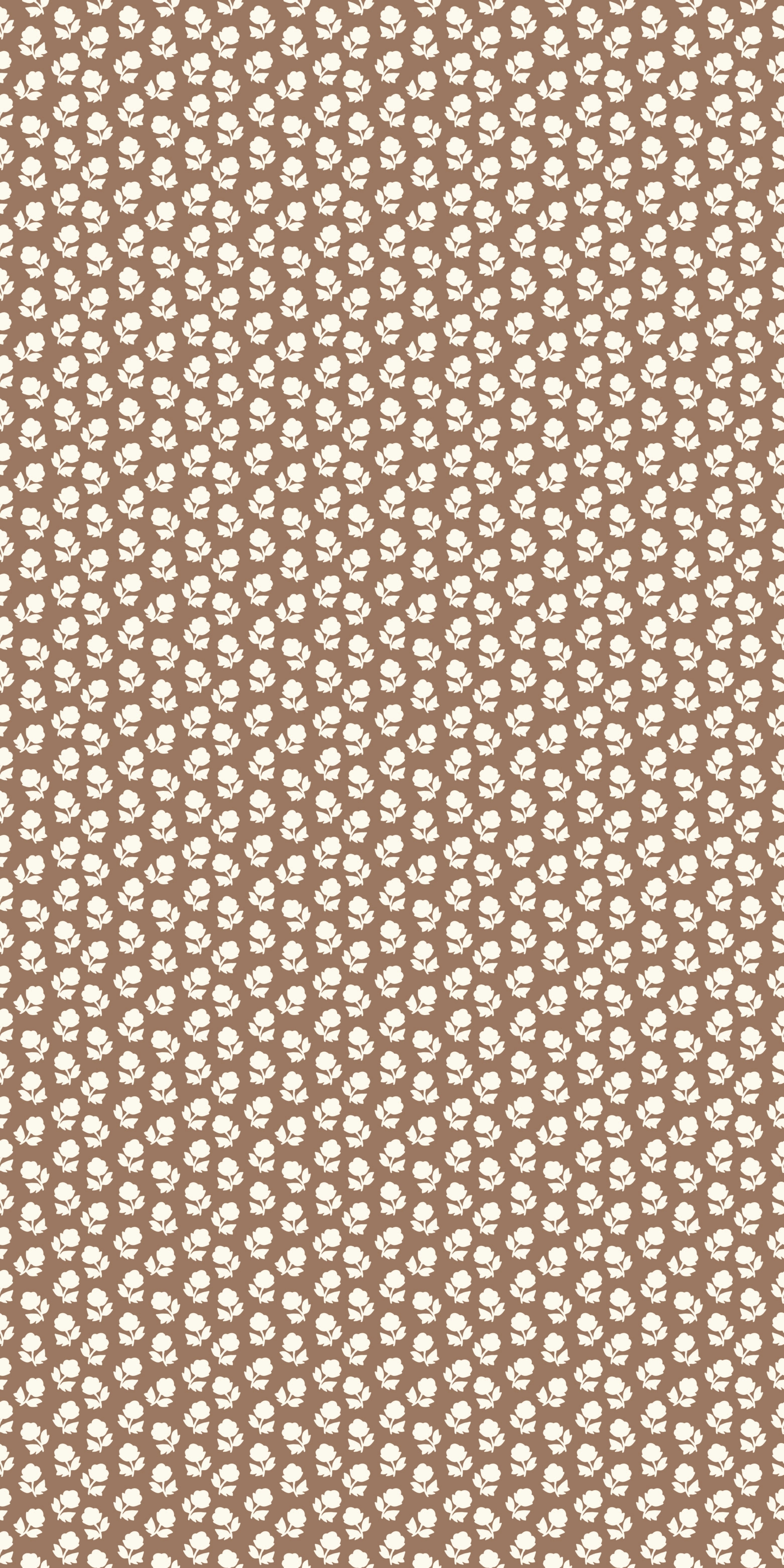 Flower Stamp in Brown Cream color