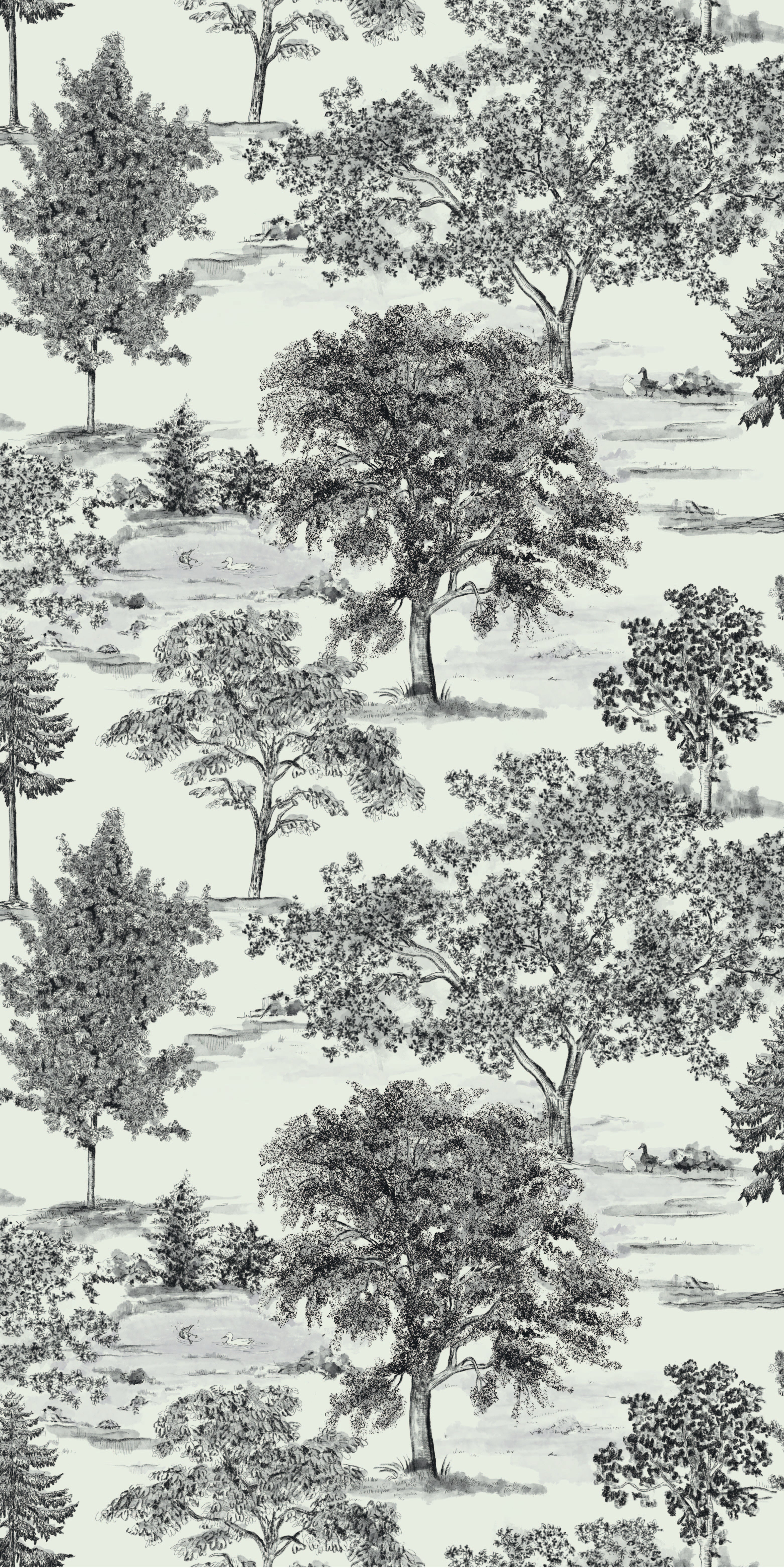Heritage Toile in Black and White A color