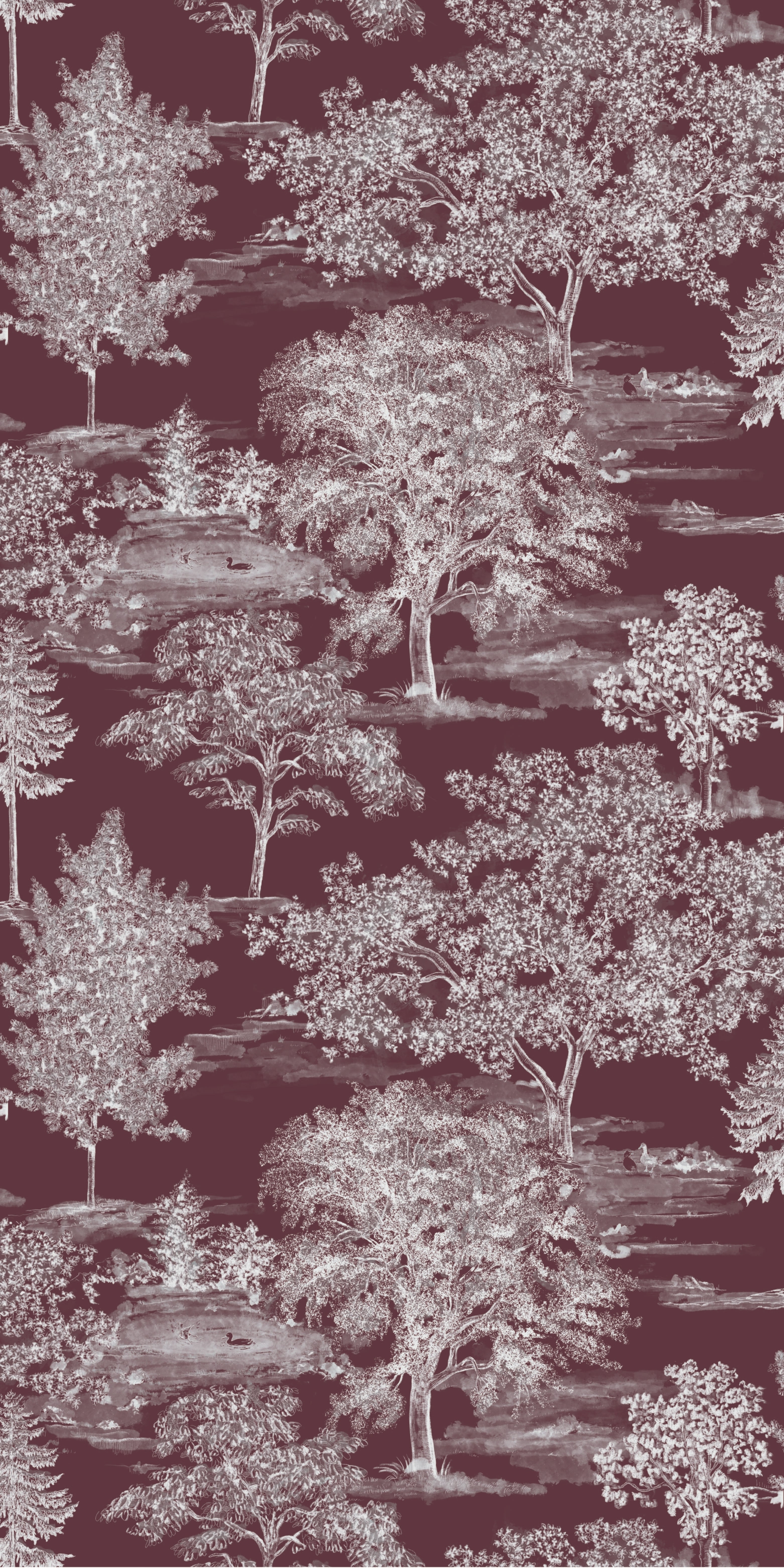 Heritage Toile in Maroon A color