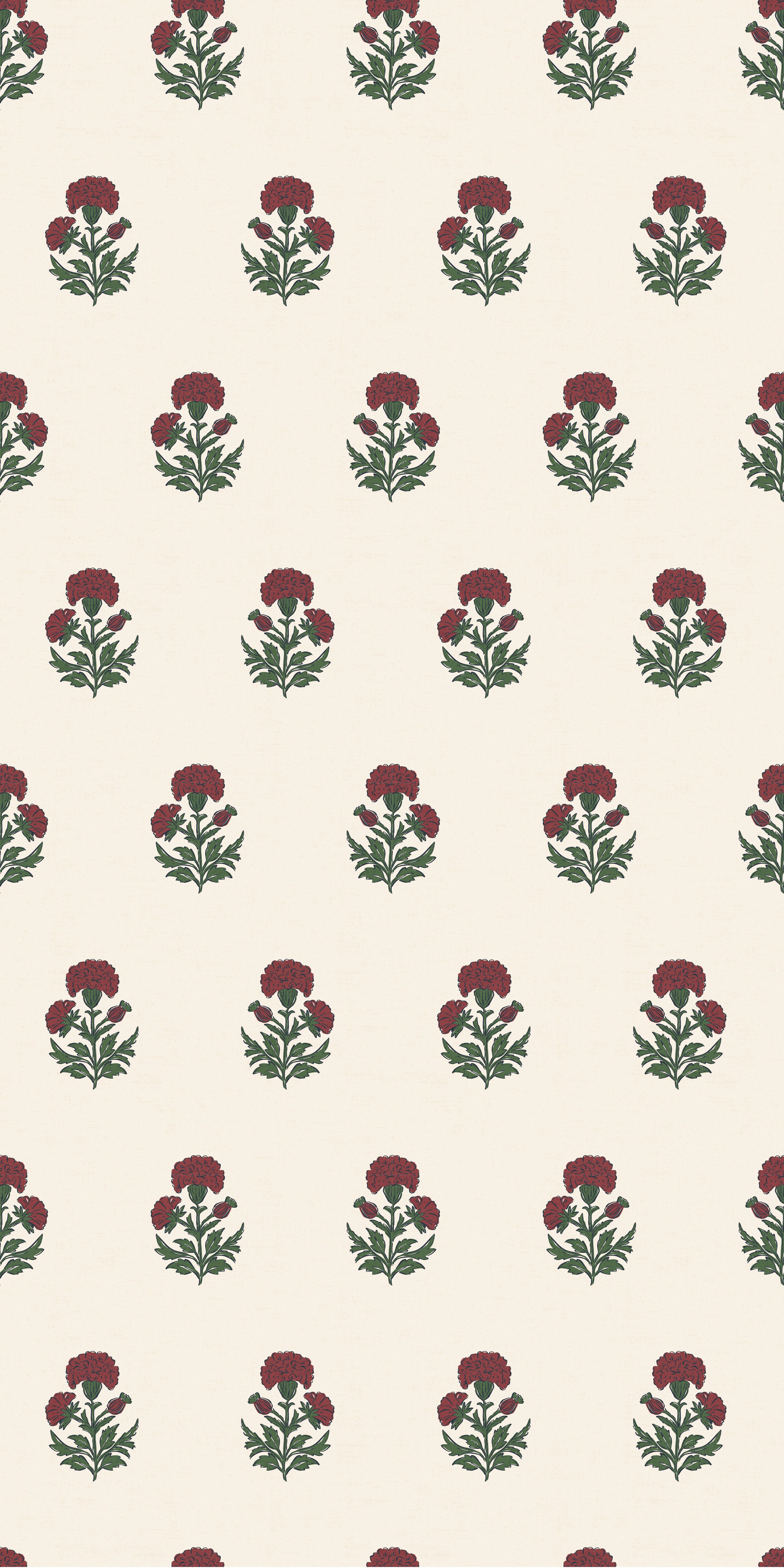 Marigold Block Print in Ruby color